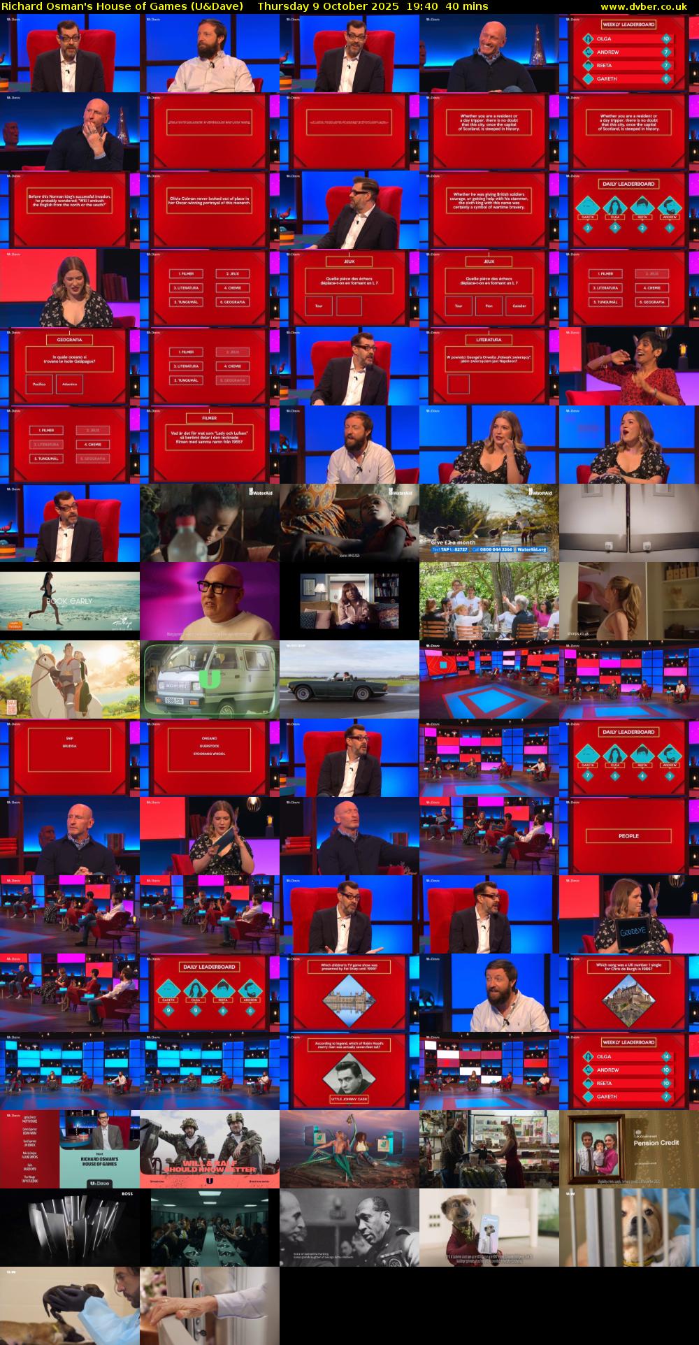 Richard Osman's House of Games (U&Dave) Thursday 9 October 2025 19:40 - 20:20