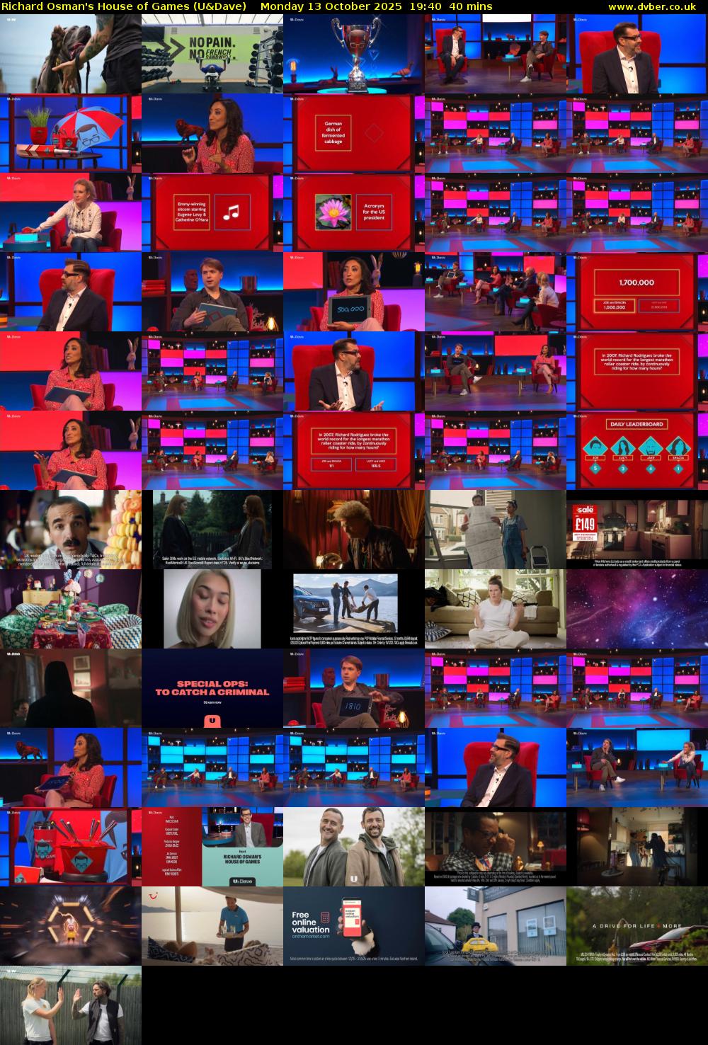 Richard Osman's House of Games (U&Dave) Monday 13 October 2025 19:40 - 20:20