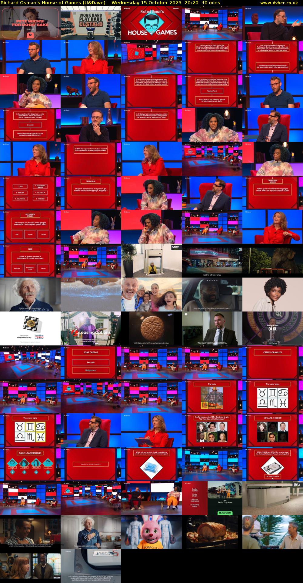 Richard Osman's House of Games (U&Dave) Wednesday 15 October 2025 20:20 - 21:00