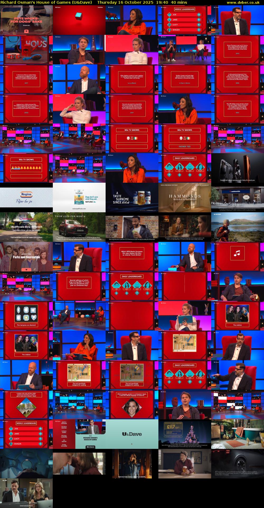 Richard Osman's House of Games (U&Dave) Thursday 16 October 2025 19:40 - 20:20