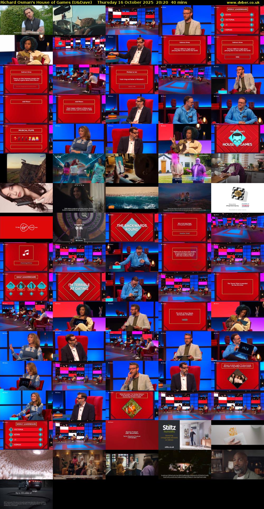 Richard Osman's House of Games (U&Dave) Thursday 16 October 2025 20:20 - 21:00