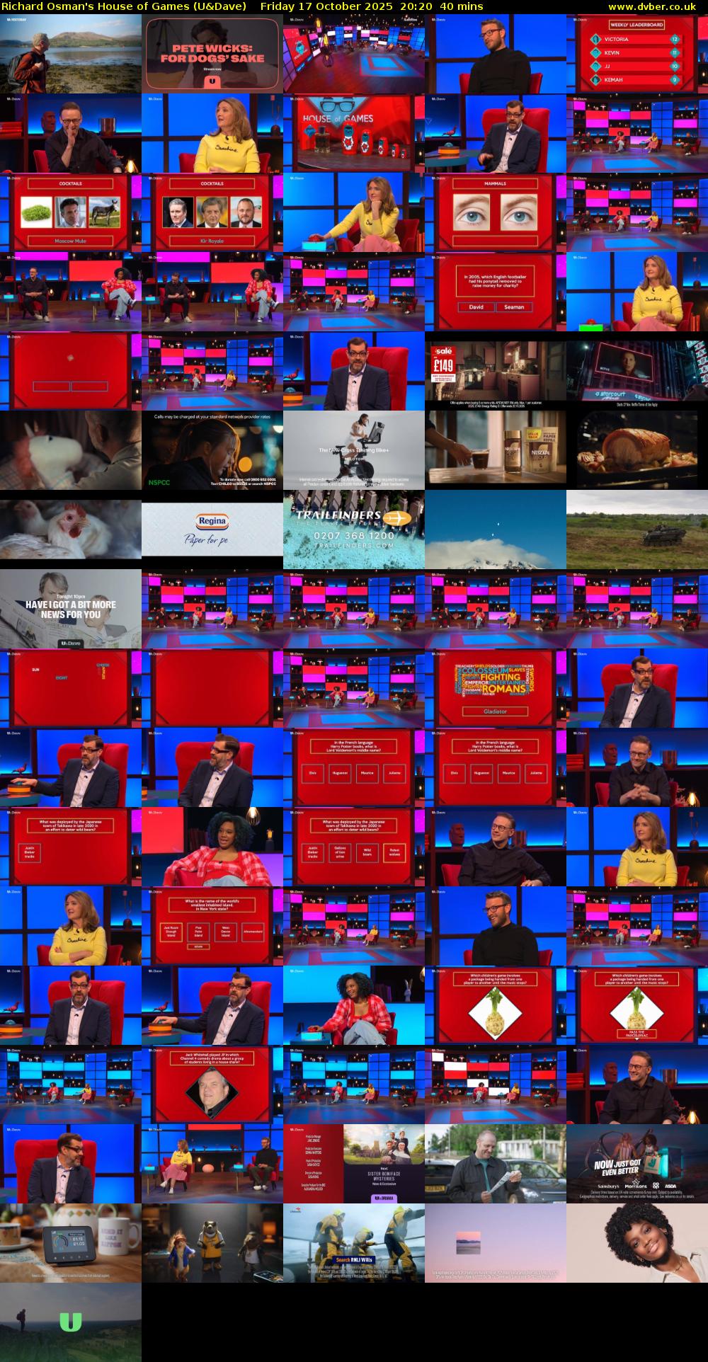 Richard Osman's House of Games (U&Dave) Friday 17 October 2025 20:20 - 21:00