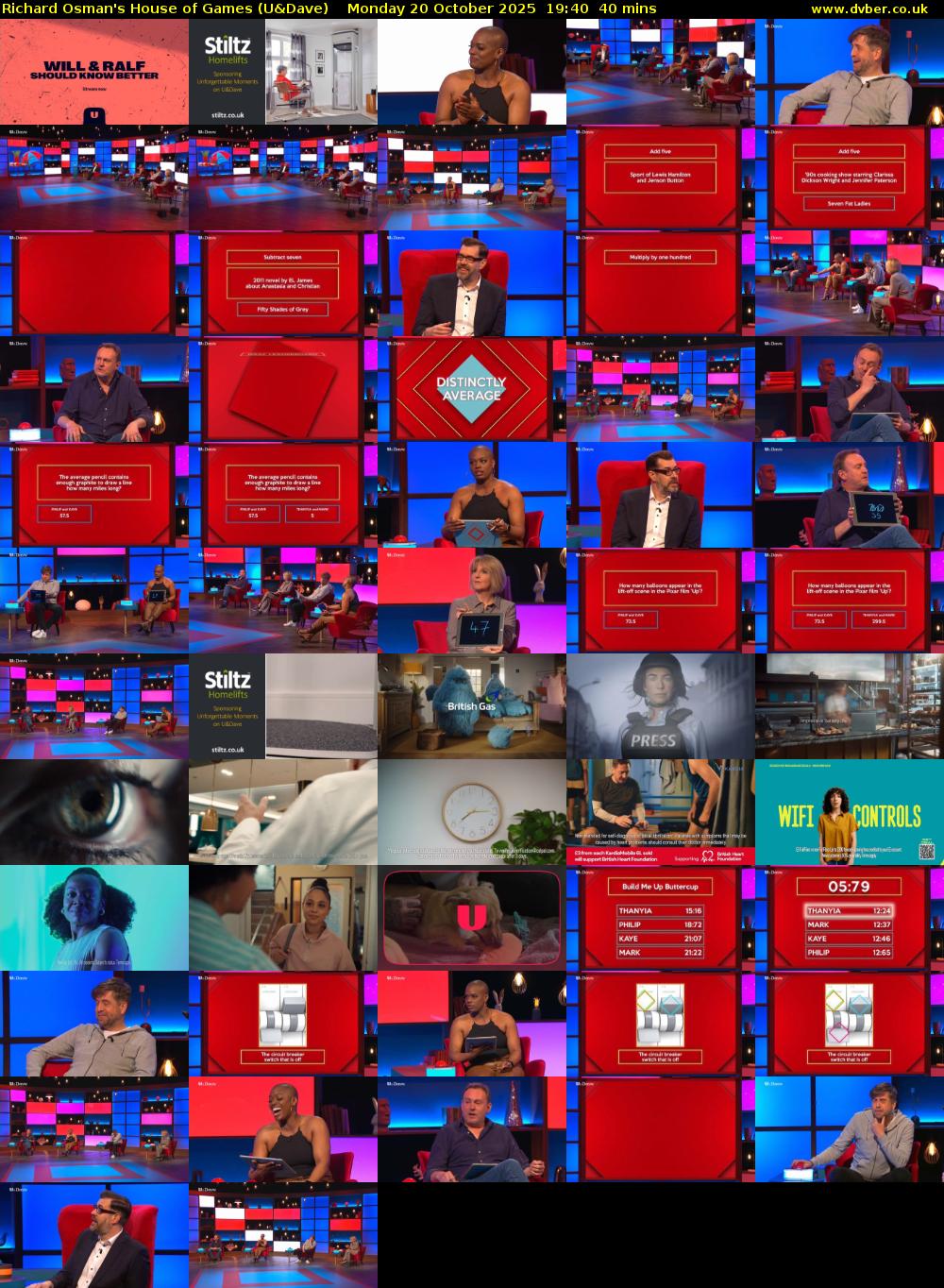 Richard Osman's House of Games (U&Dave) Monday 20 October 2025 19:40 - 20:20