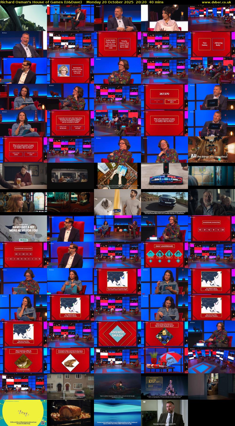 Richard Osman's House of Games (U&Dave) Monday 20 October 2025 20:20 - 21:00