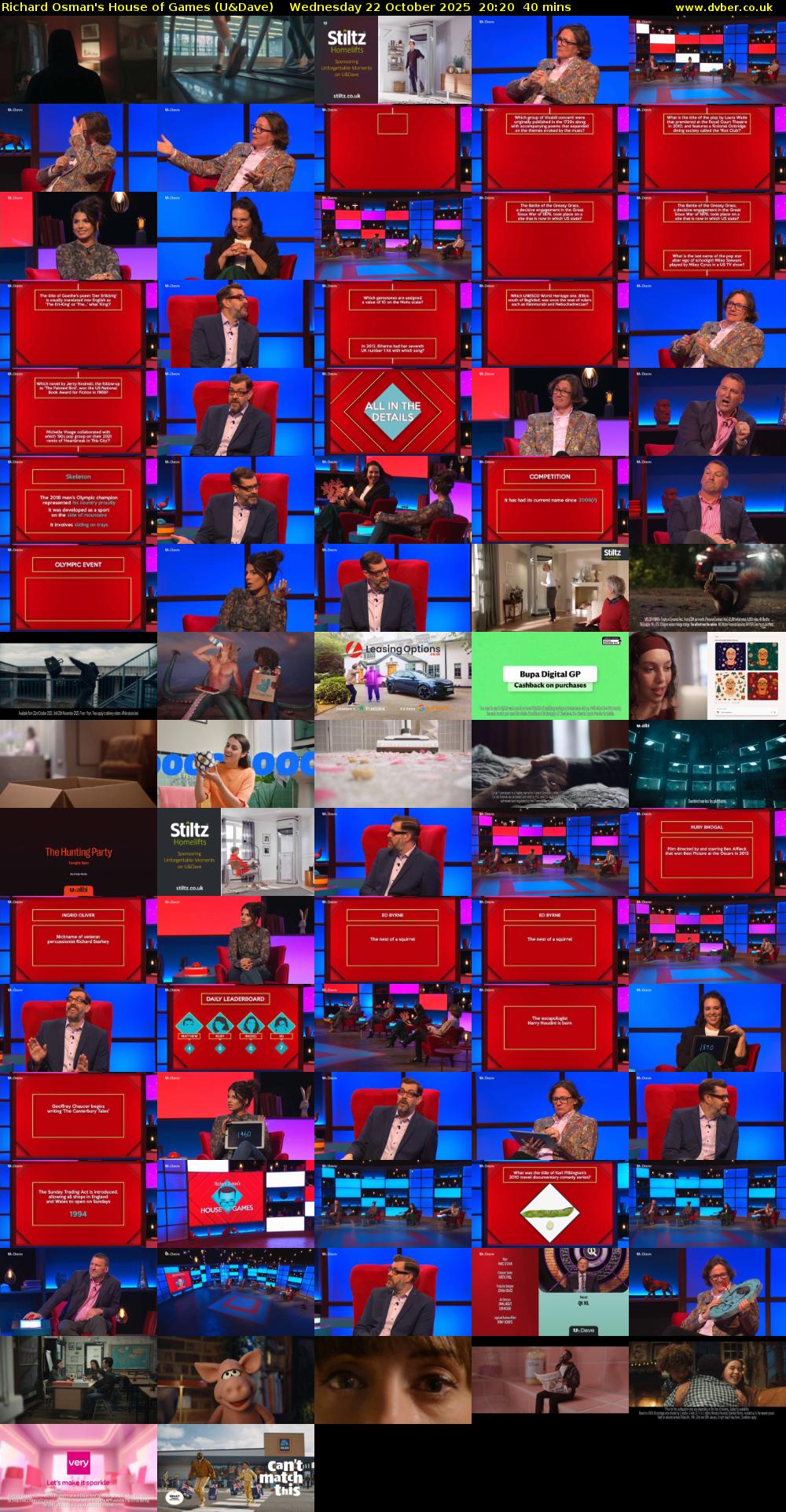 Richard Osman's House of Games (U&Dave) Wednesday 22 October 2025 20:20 - 21:00