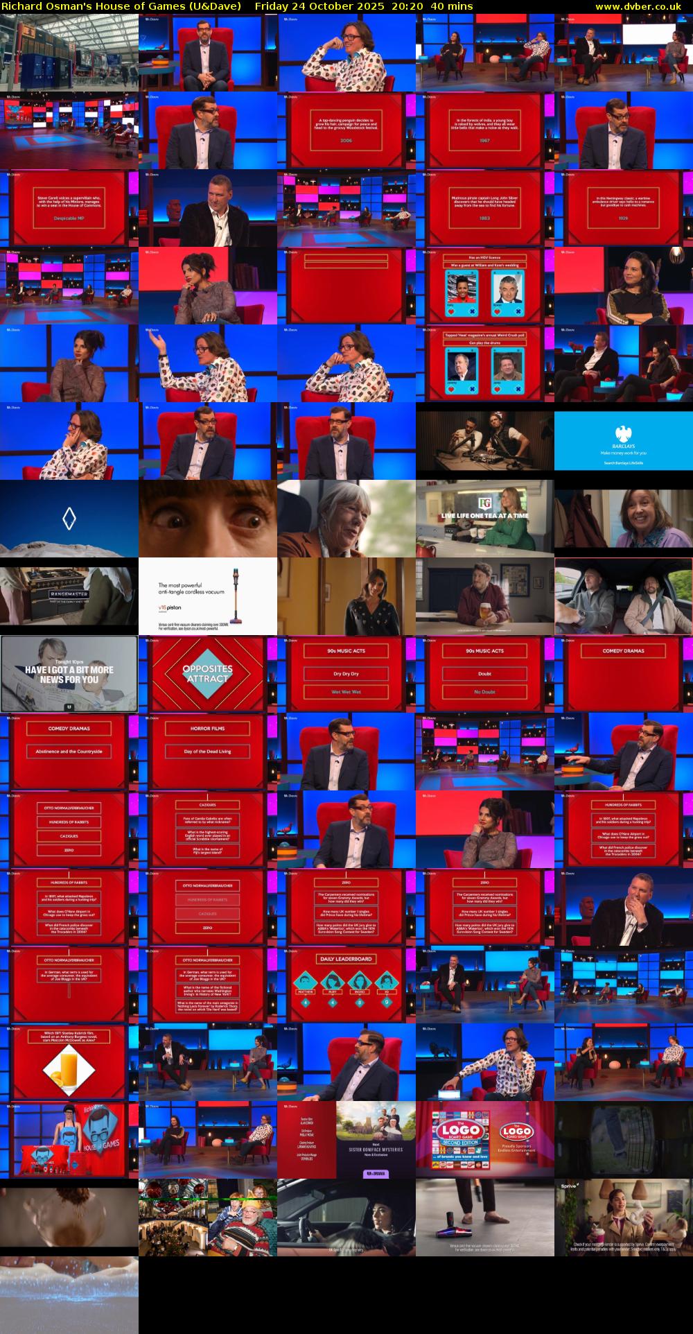 Richard Osman's House of Games (U&Dave) Friday 24 October 2025 20:20 - 21:00