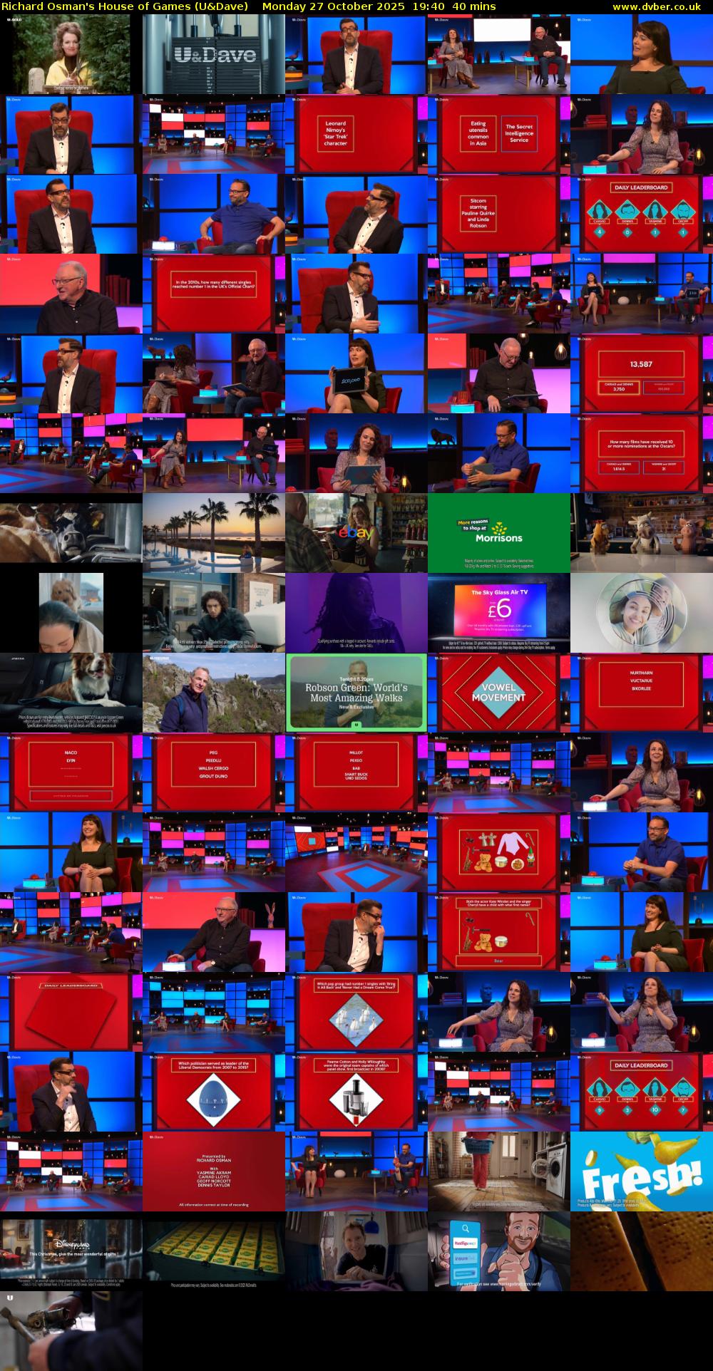 Richard Osman's House of Games (U&Dave) Monday 27 October 2025 19:40 - 20:20