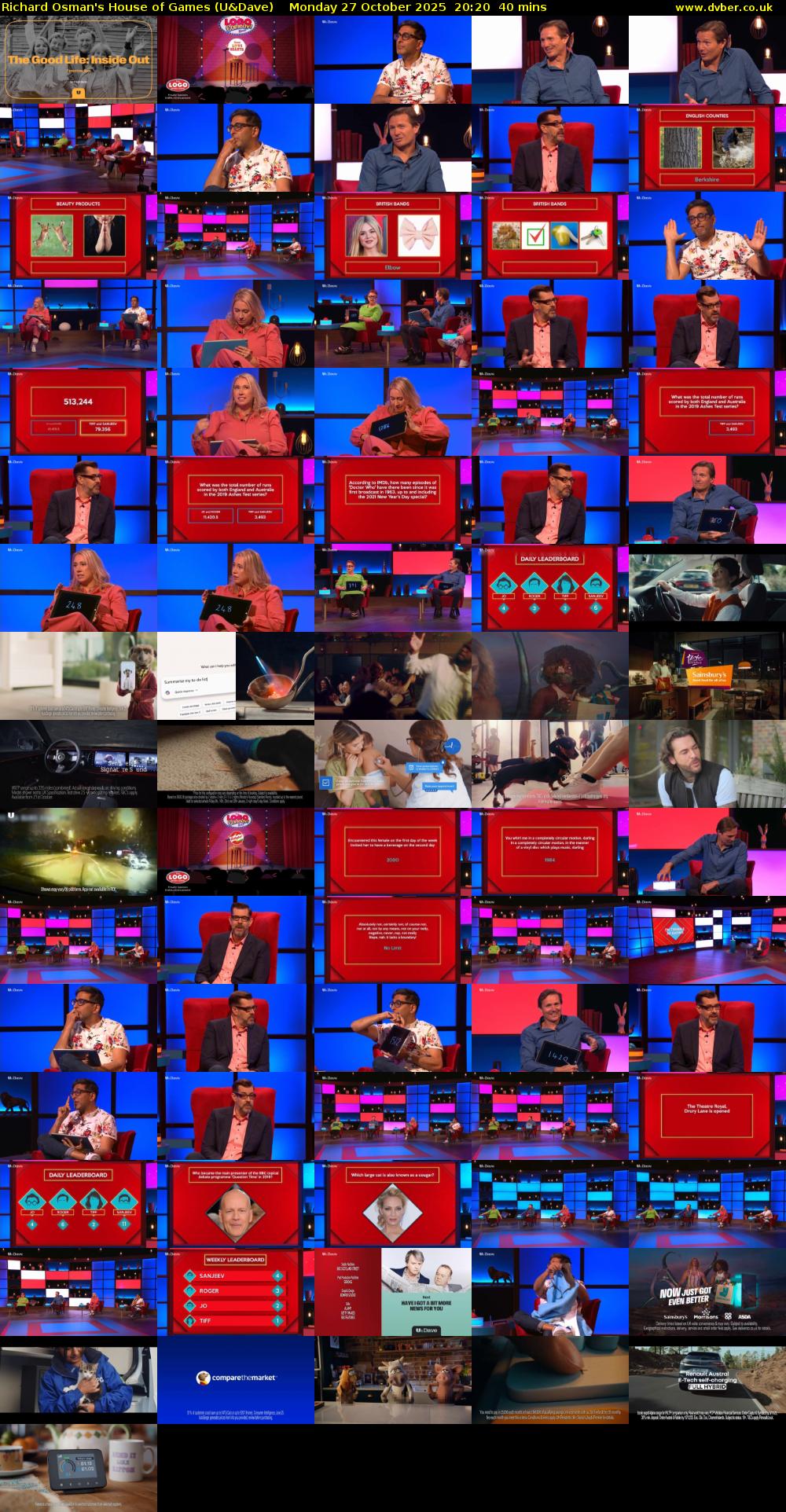 Richard Osman's House of Games (U&Dave) Monday 27 October 2025 20:20 - 21:00