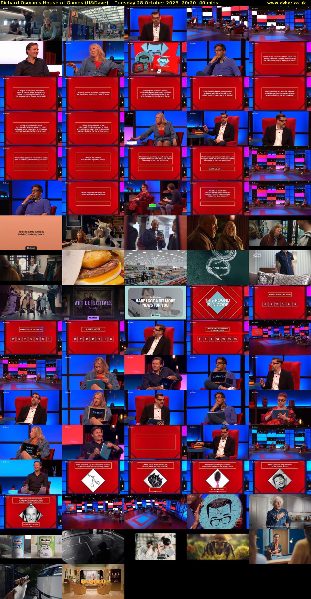 Richard Osman's House of Games (U&Dave) Tuesday 28 October 2025 20:20 - 21:00