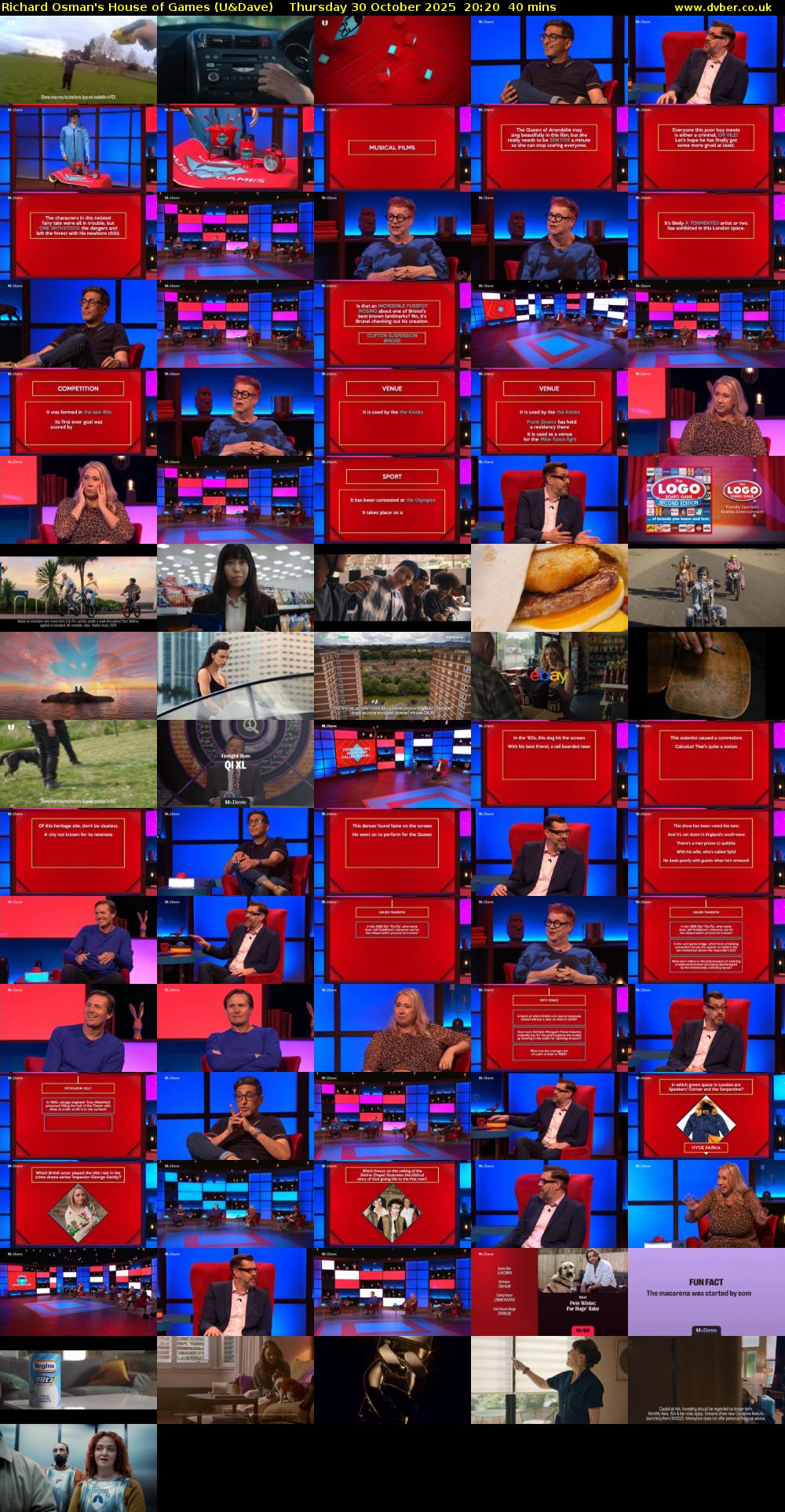 Richard Osman's House of Games (U&Dave) Thursday 30 October 2025 20:20 - 21:00