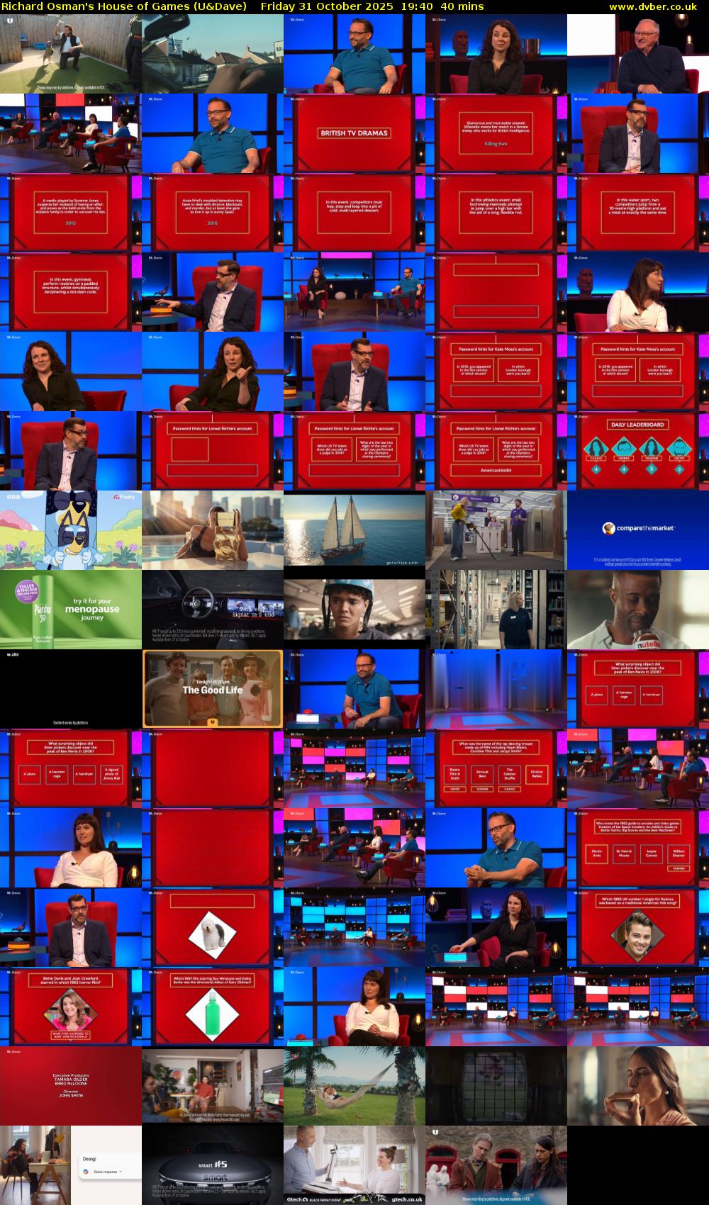 Richard Osman's House of Games (U&Dave) Friday 31 October 2025 19:40 - 20:20
