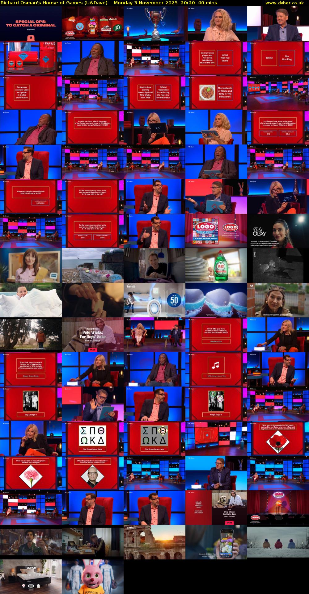 Richard Osman's House of Games (U&Dave) Monday 3 November 2025 20:20 - 21:00