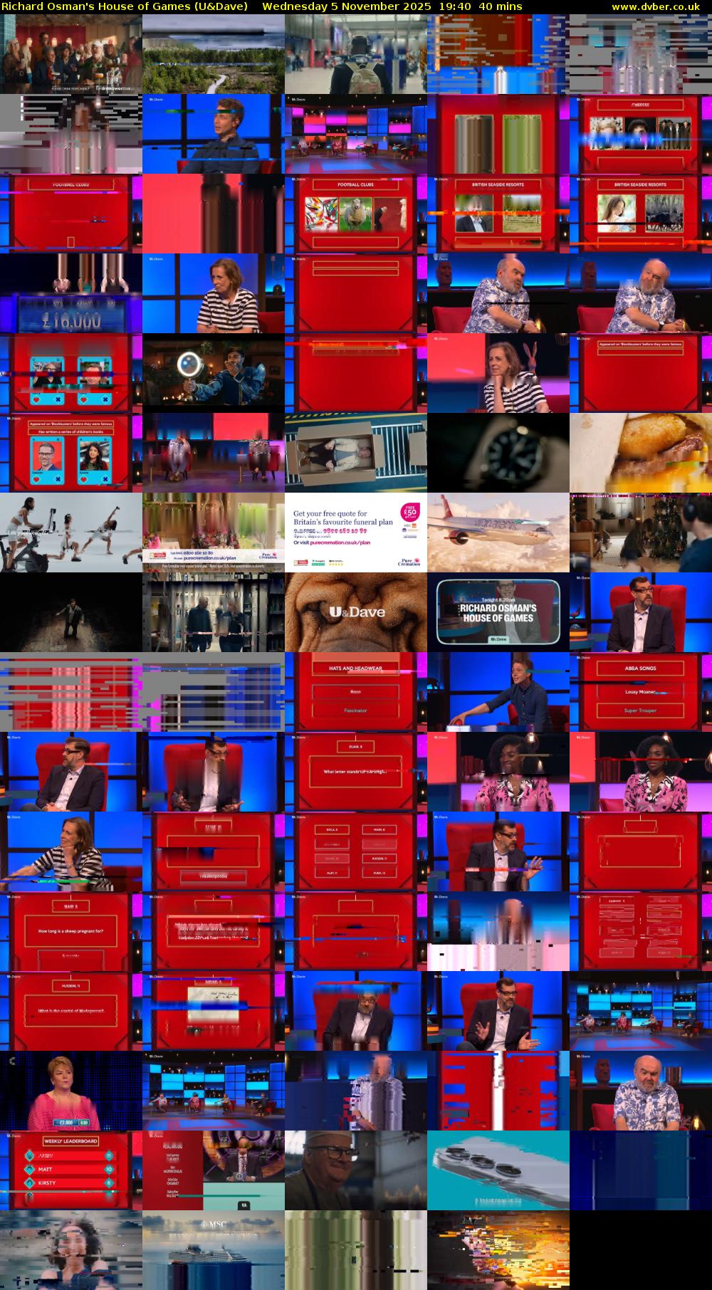 Richard Osman's House of Games (U&Dave) Wednesday 5 November 2025 19:40 - 20:20