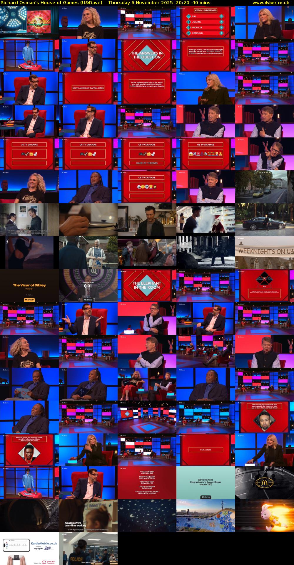 Richard Osman's House of Games (U&Dave) Thursday 6 November 2025 20:20 - 21:00
