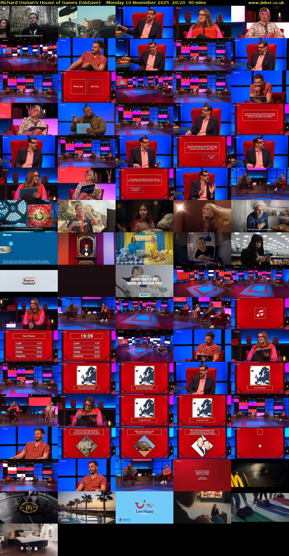 Richard Osman's House of Games (U&Dave) Monday 10 November 2025 20:20 - 21:00