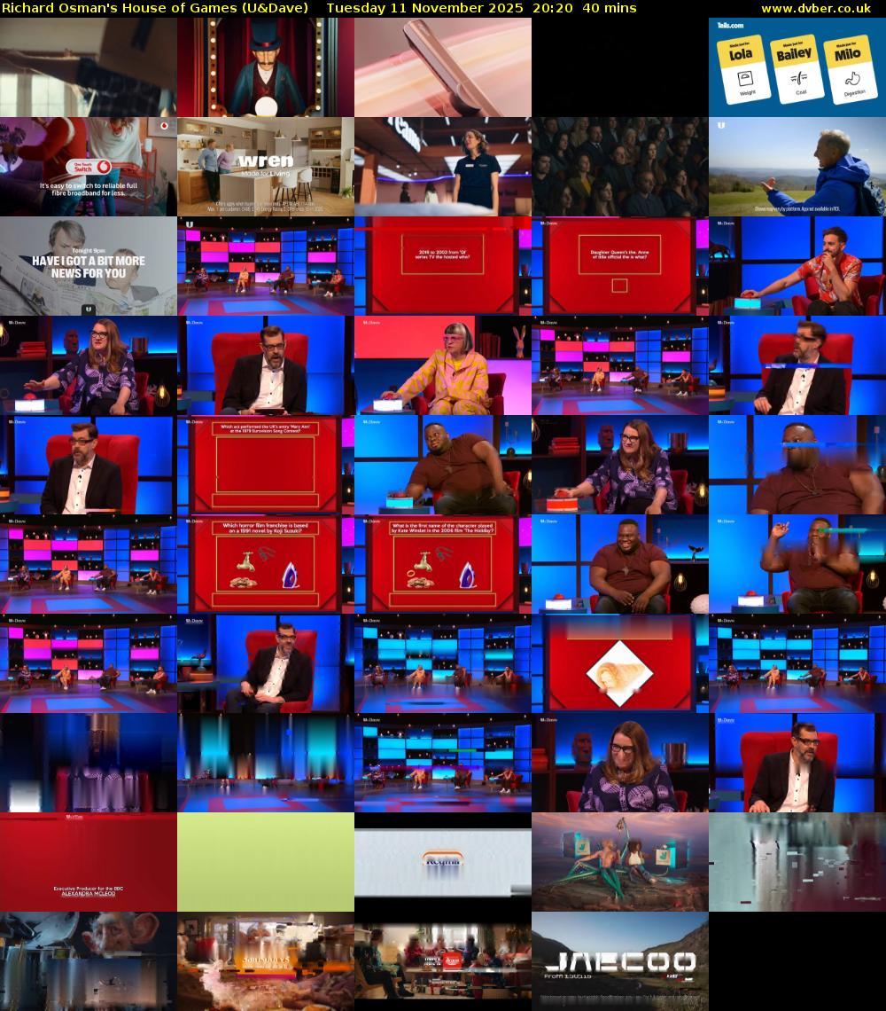 Richard Osman's House of Games (U&Dave) Tuesday 11 November 2025 20:20 - 21:00