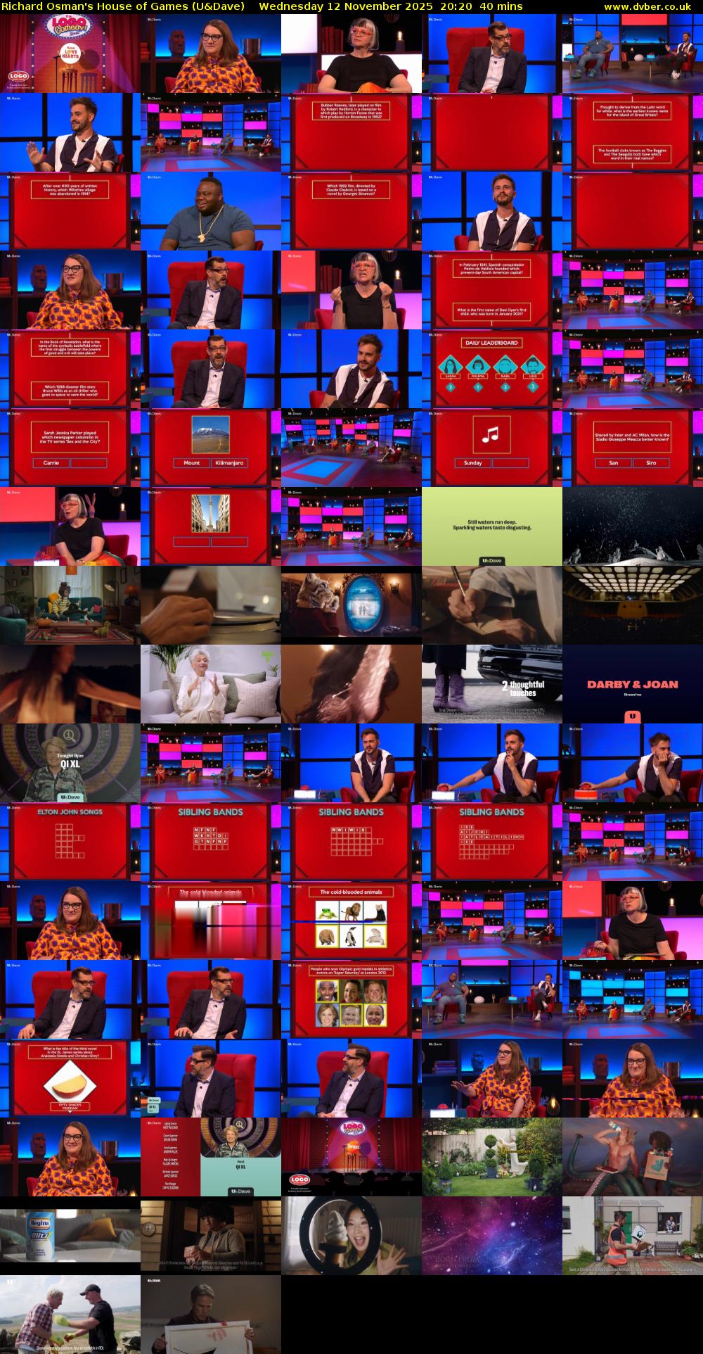 Richard Osman's House of Games (U&Dave) Wednesday 12 November 2025 20:20 - 21:00