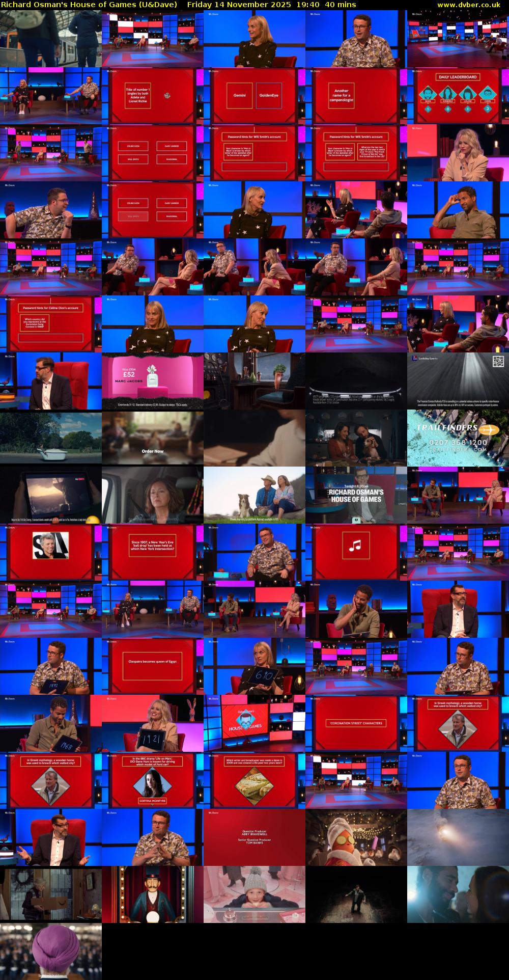 Richard Osman's House of Games (U&Dave) Friday 14 November 2025 19:40 - 20:20
