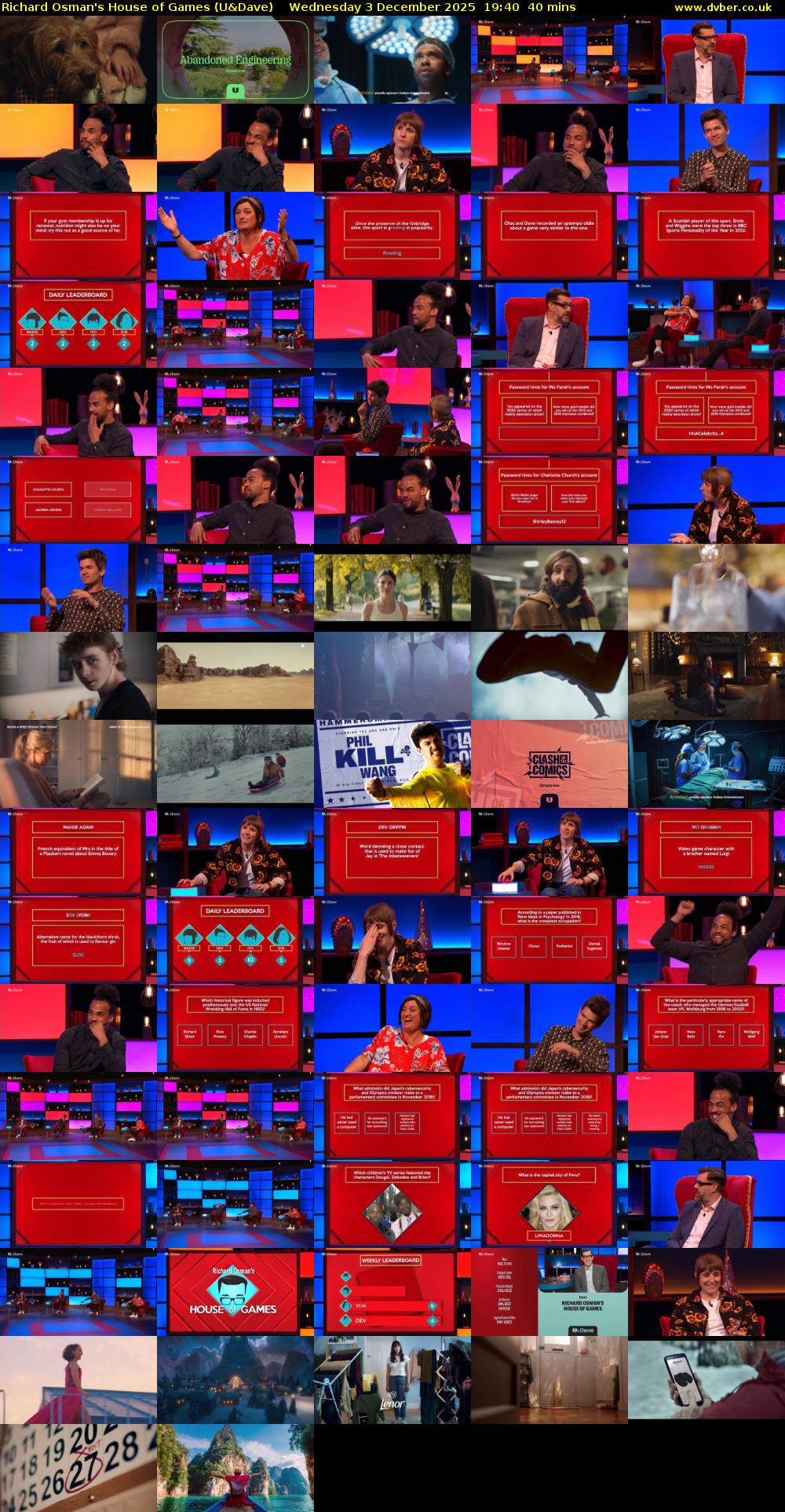 Richard Osman's House of Games (U&Dave) Wednesday 3 December 2025 19:40 - 20:20