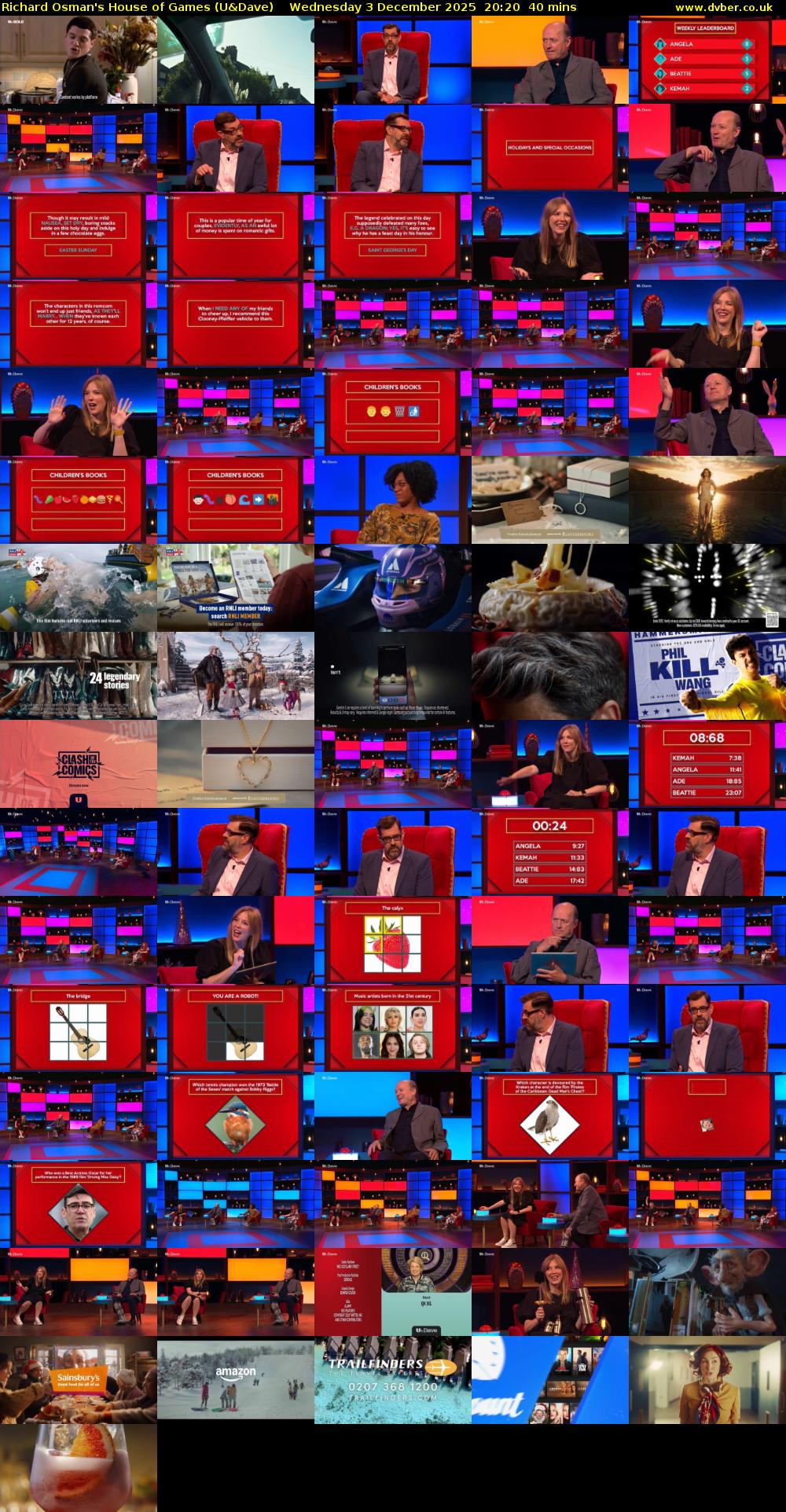 Richard Osman's House of Games (U&Dave) Wednesday 3 December 2025 20:20 - 21:00
