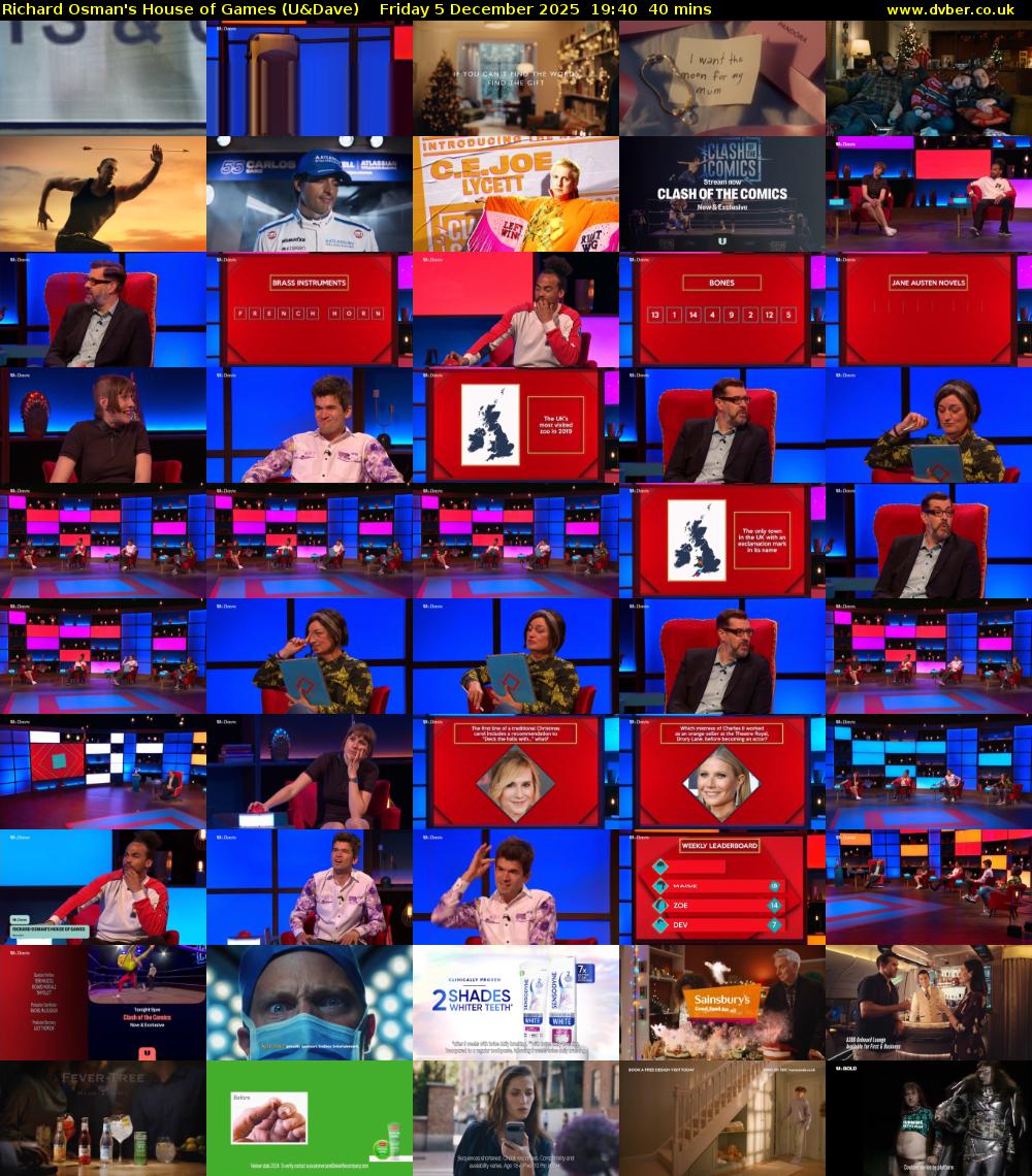 Richard Osman's House of Games (U&Dave) Friday 5 December 2025 19:40 - 20:20