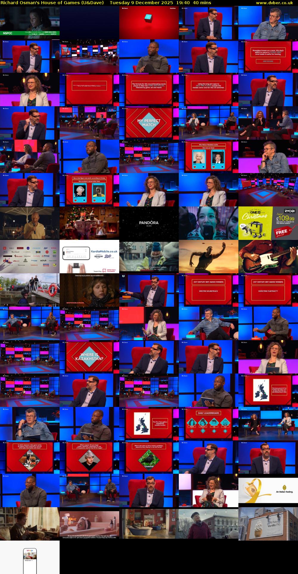 Richard Osman's House of Games (U&Dave) Tuesday 9 December 2025 19:40 - 20:20