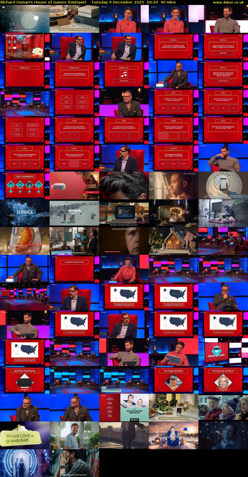 Richard Osman's House of Games (U&Dave) Tuesday 9 December 2025 20:20 - 21:00