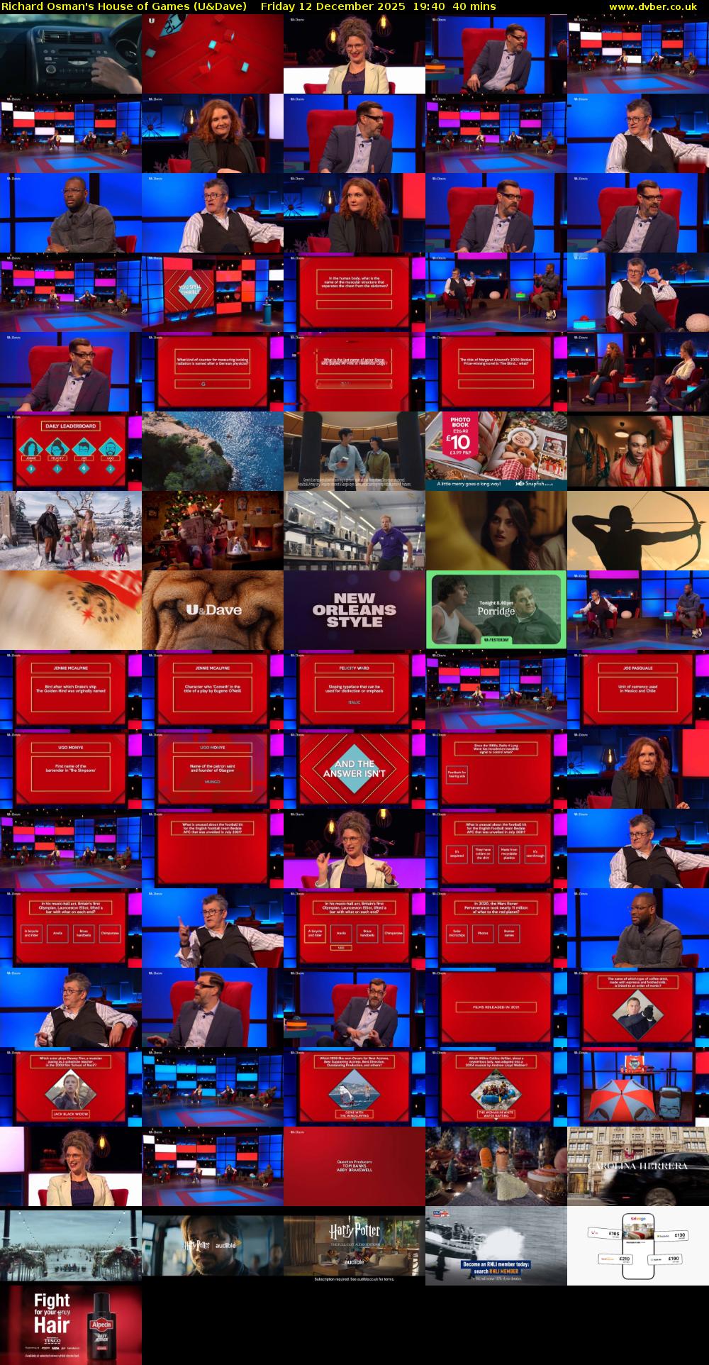 Richard Osman's House of Games (U&Dave) Friday 12 December 2025 19:40 - 20:20