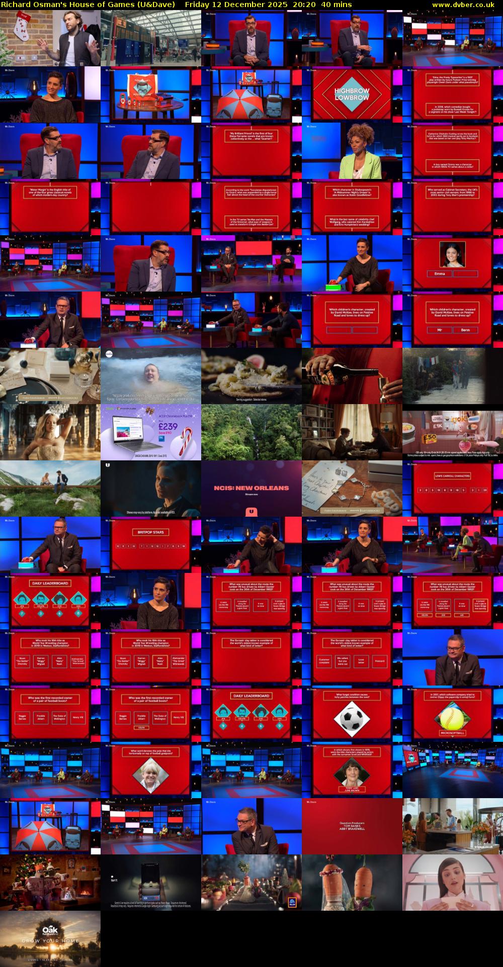 Richard Osman's House of Games (U&Dave) Friday 12 December 2025 20:20 - 21:00