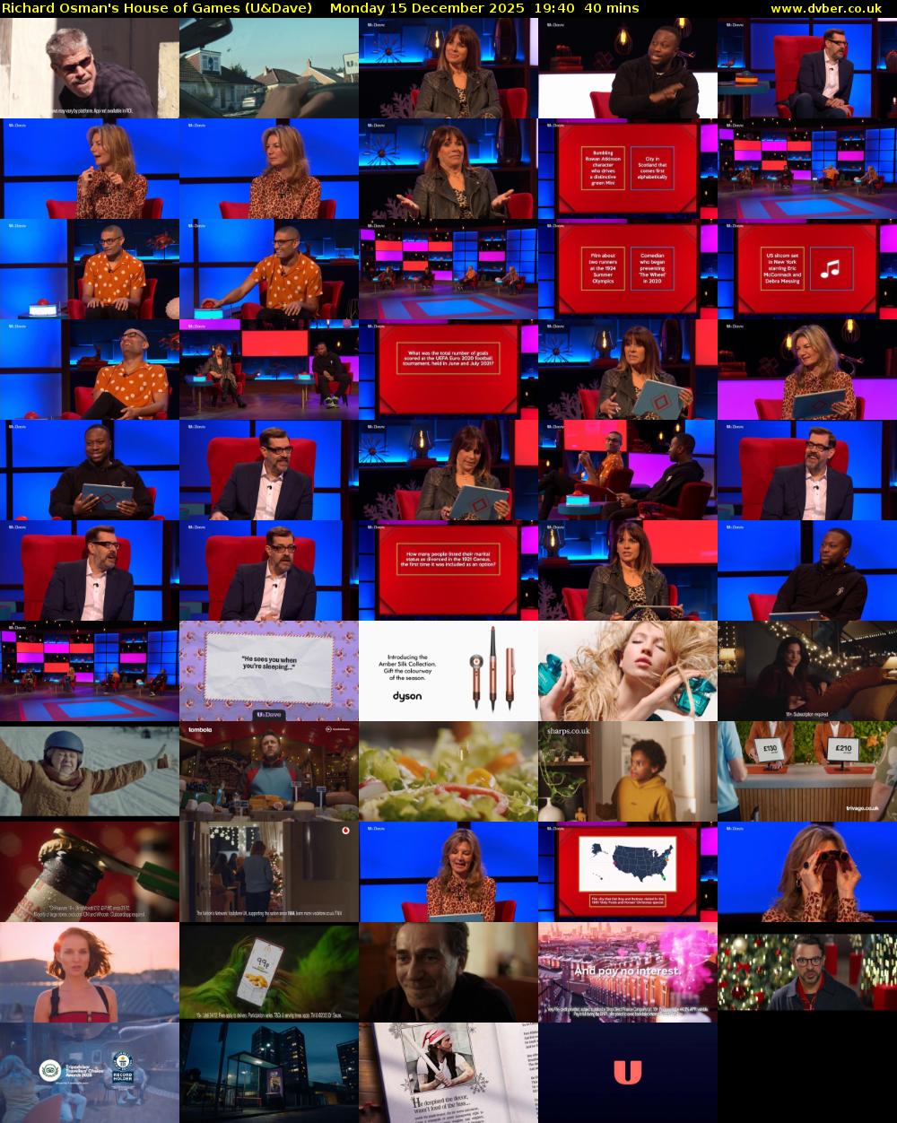 Richard Osman's House of Games (U&Dave) Monday 15 December 2025 19:40 - 20:20