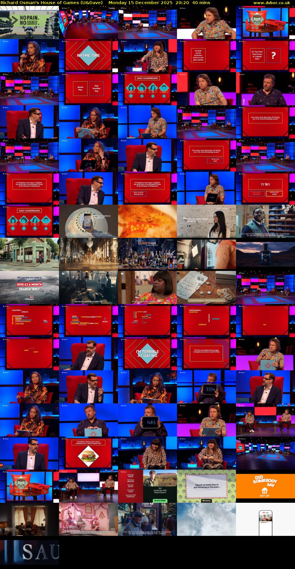 Richard Osman's House of Games (U&Dave) Monday 15 December 2025 20:20 - 21:00