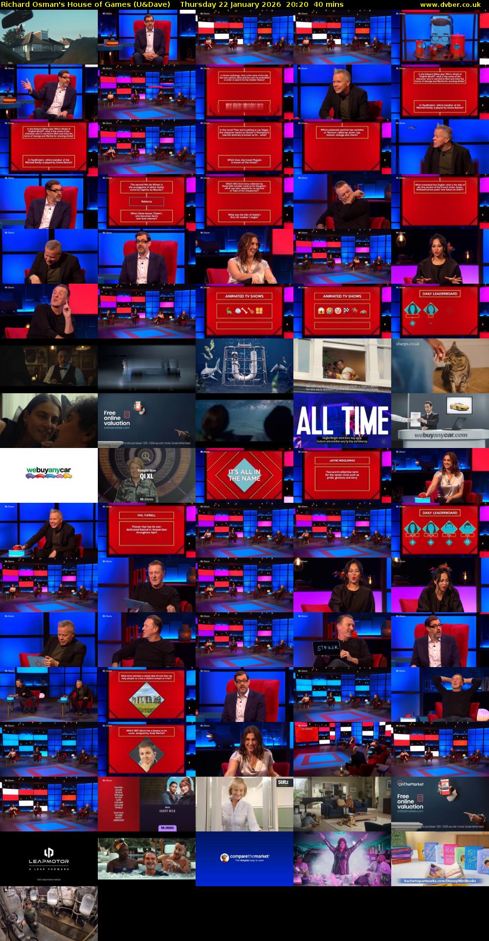Richard Osman's House of Games (U&Dave) Thursday 22 January 2026 20:20 - 21:00