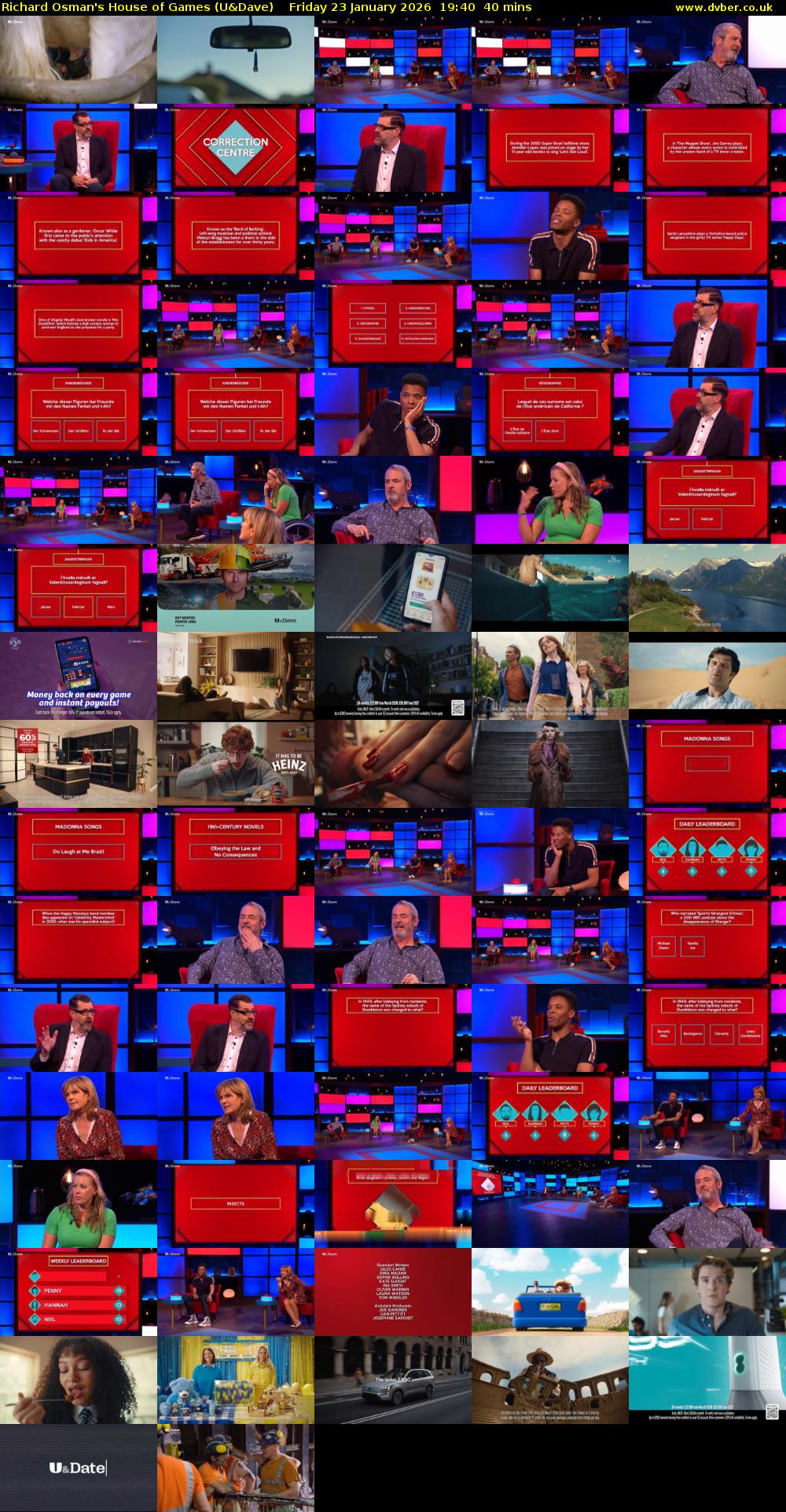 Richard Osman's House of Games (U&Dave) Friday 23 January 2026 19:40 - 20:20