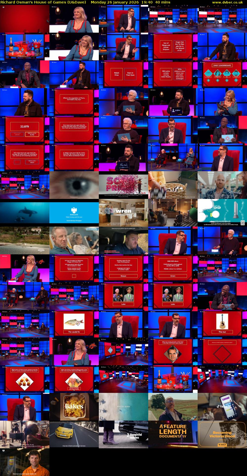Richard Osman's House of Games (U&Dave) Monday 26 January 2026 19:40 - 20:20