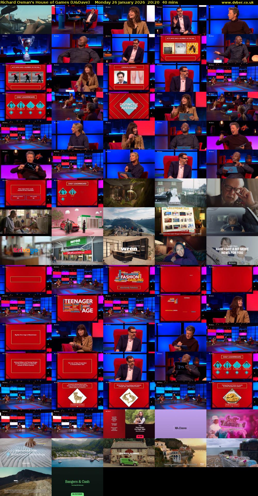 Richard Osman's House of Games (U&Dave) Monday 26 January 2026 20:20 - 21:00