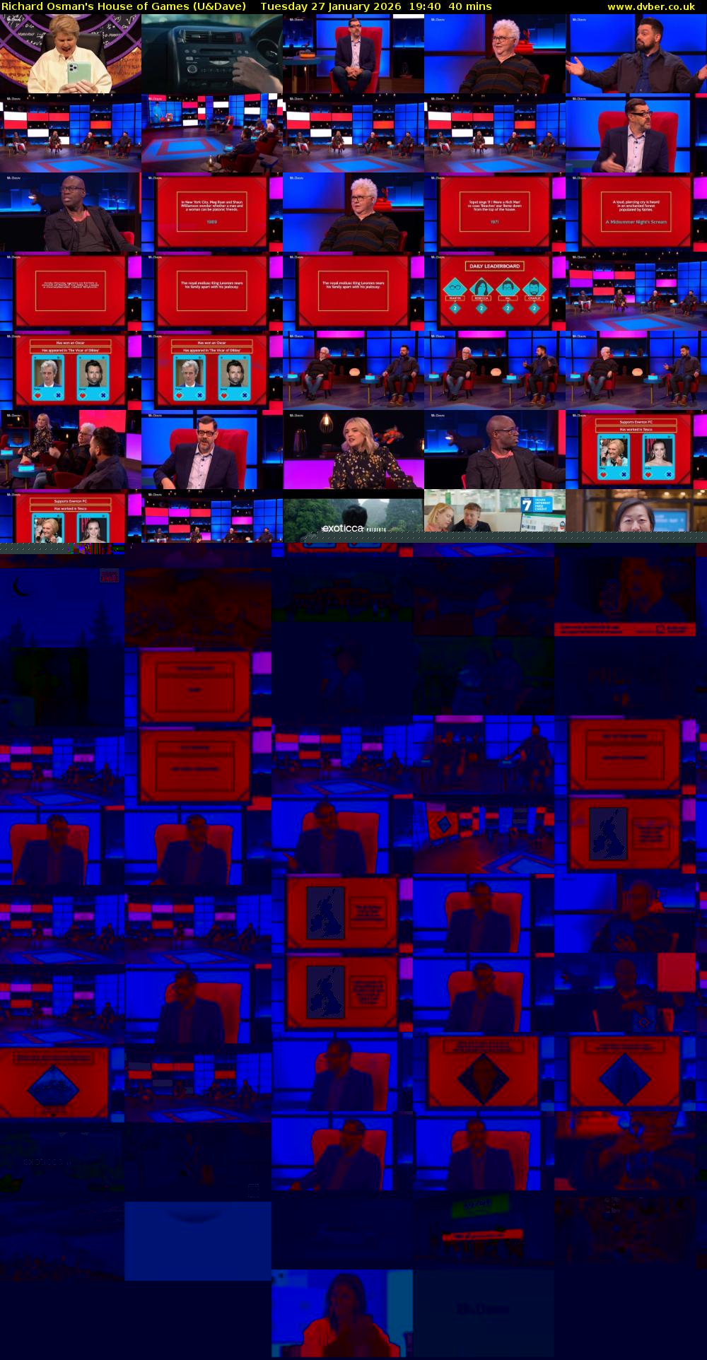 Richard Osman's House of Games (U&Dave) Tuesday 27 January 2026 19:40 - 20:20