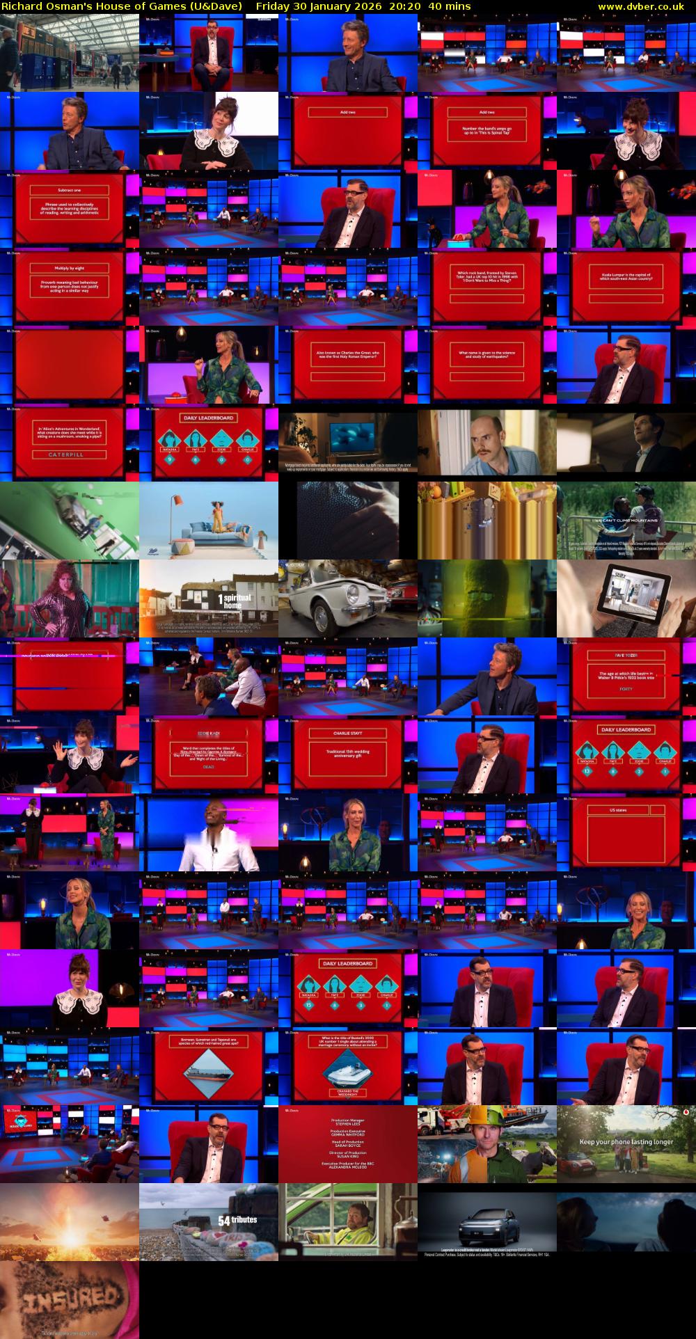 Richard Osman's House of Games (U&Dave) Friday 30 January 2026 20:20 - 21:00
