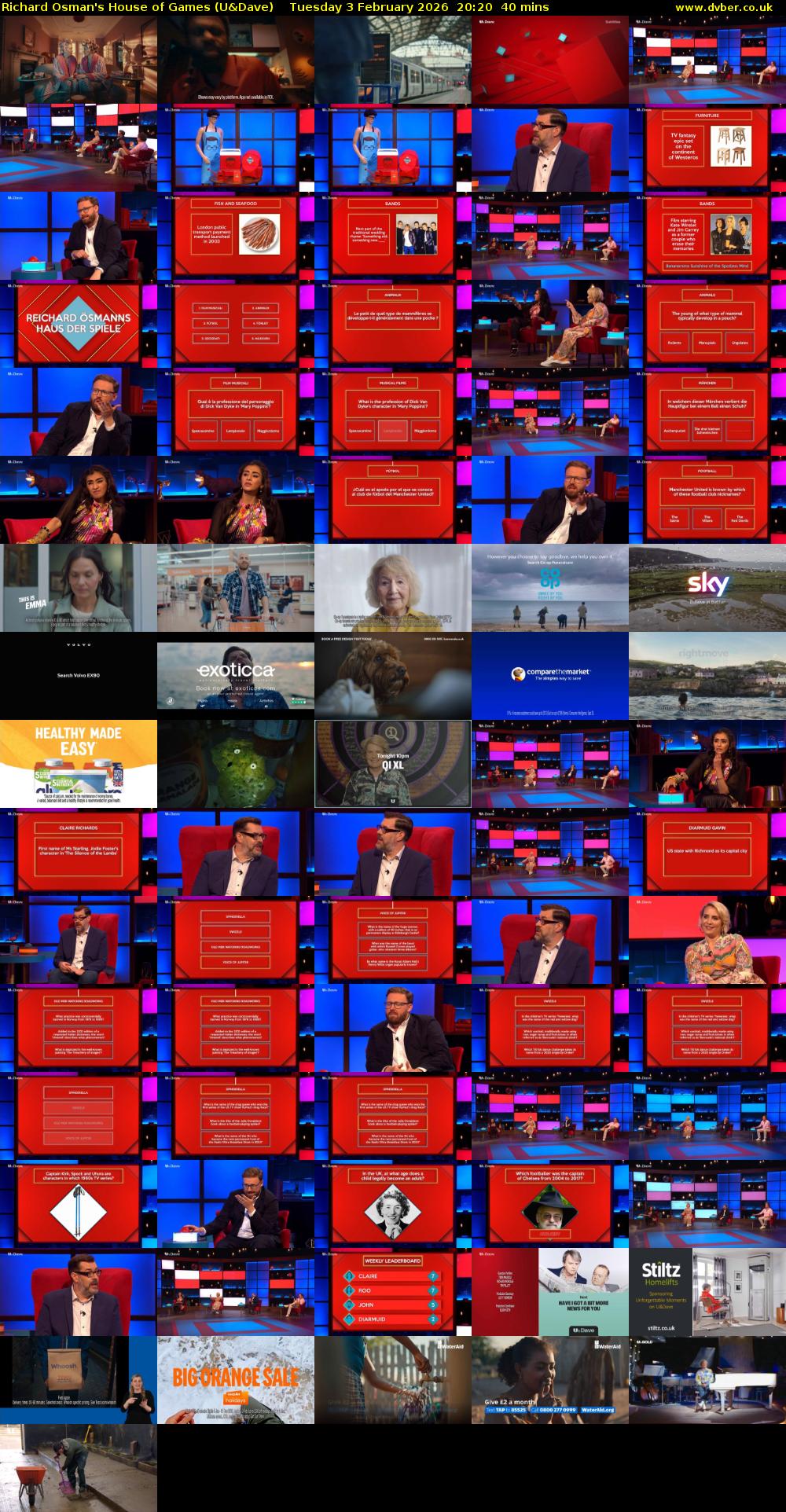 Richard Osman's House of Games (U&Dave) Tuesday 3 February 2026 20:20 - 21:00