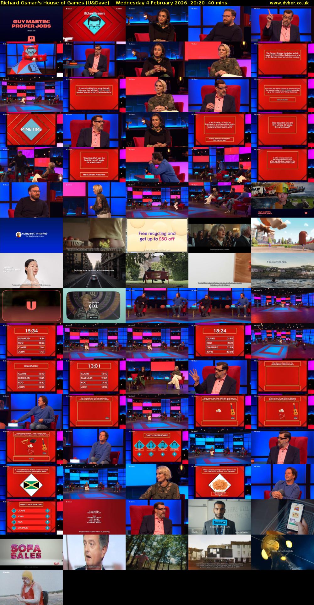 Richard Osman's House of Games (U&Dave) Wednesday 4 February 2026 20:20 - 21:00