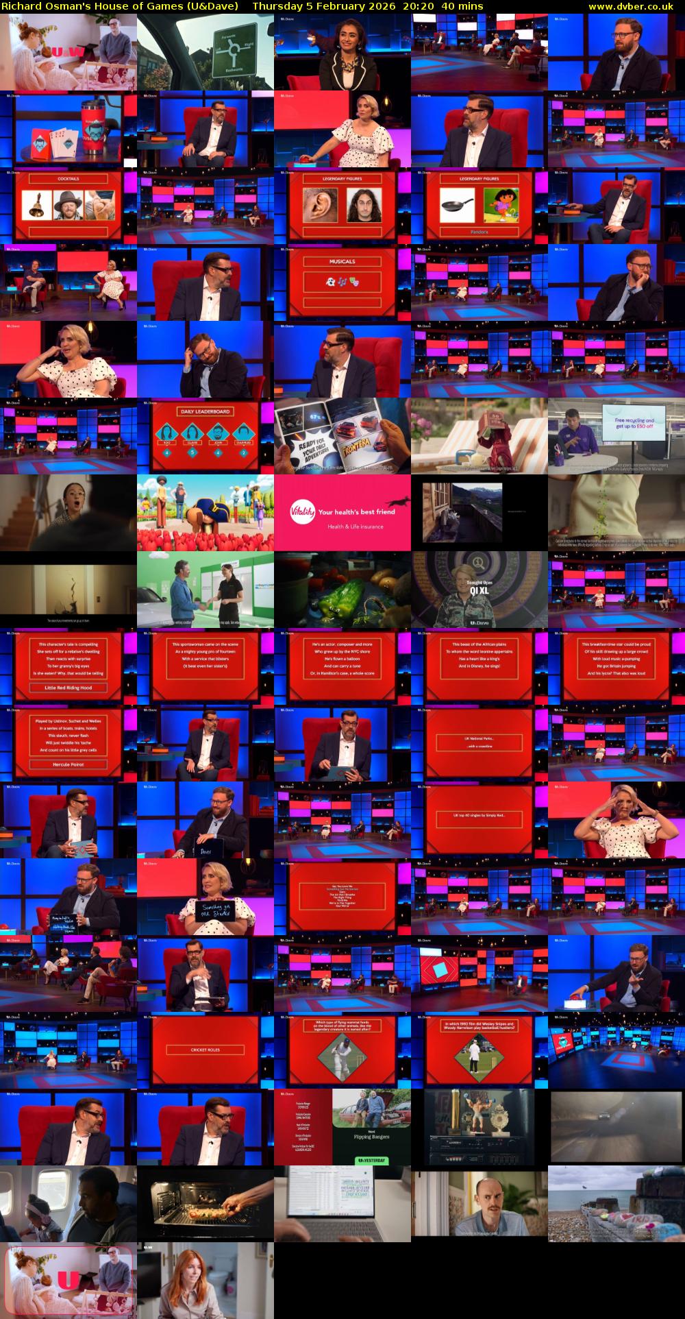Richard Osman's House of Games (U&Dave) Thursday 5 February 2026 20:20 - 21:00