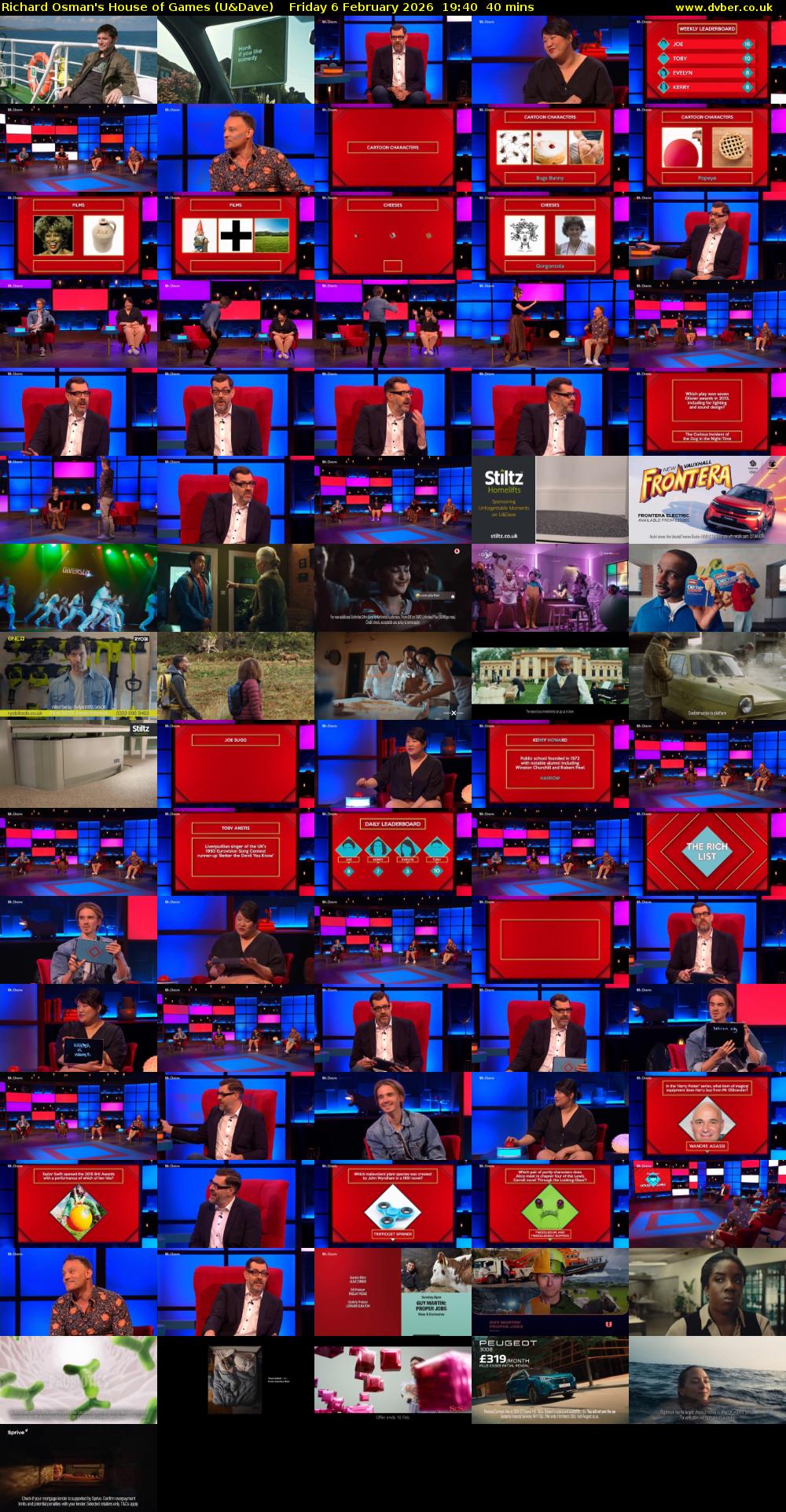 Richard Osman's House of Games (U&Dave) Friday 6 February 2026 19:40 - 20:20