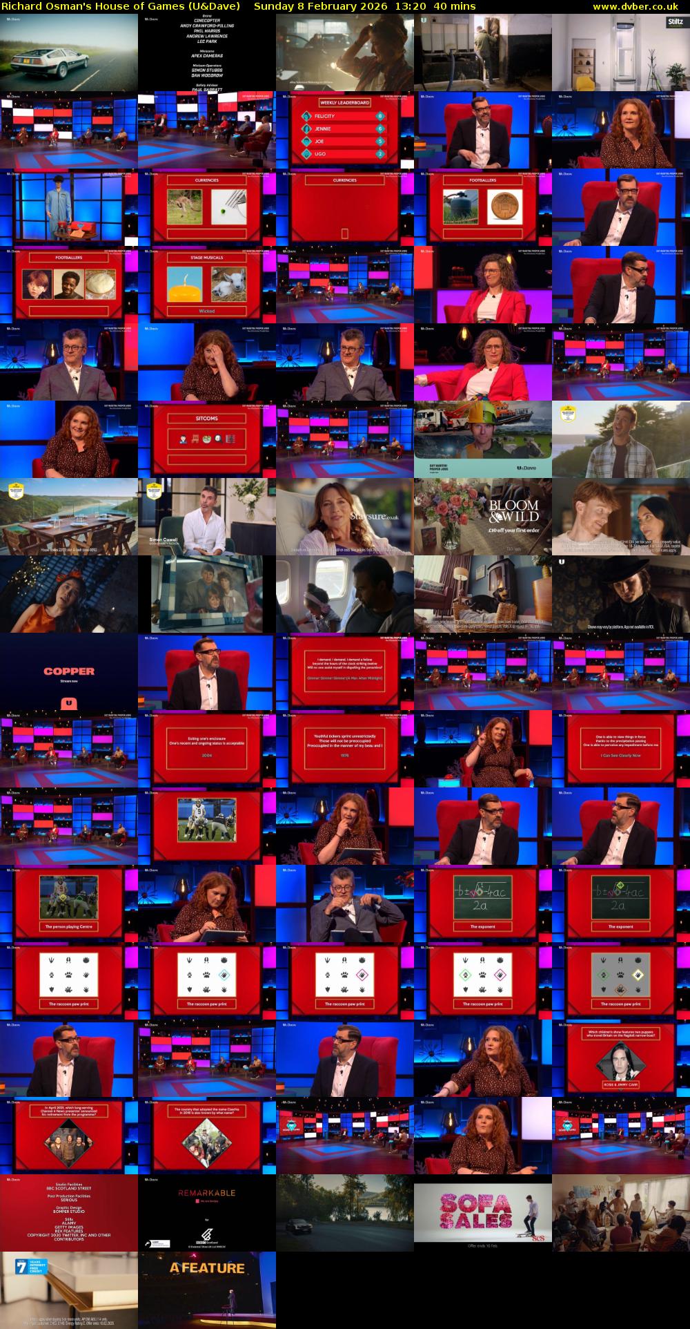 Richard Osman's House of Games (U&Dave) Sunday 8 February 2026 13:20 - 14:00