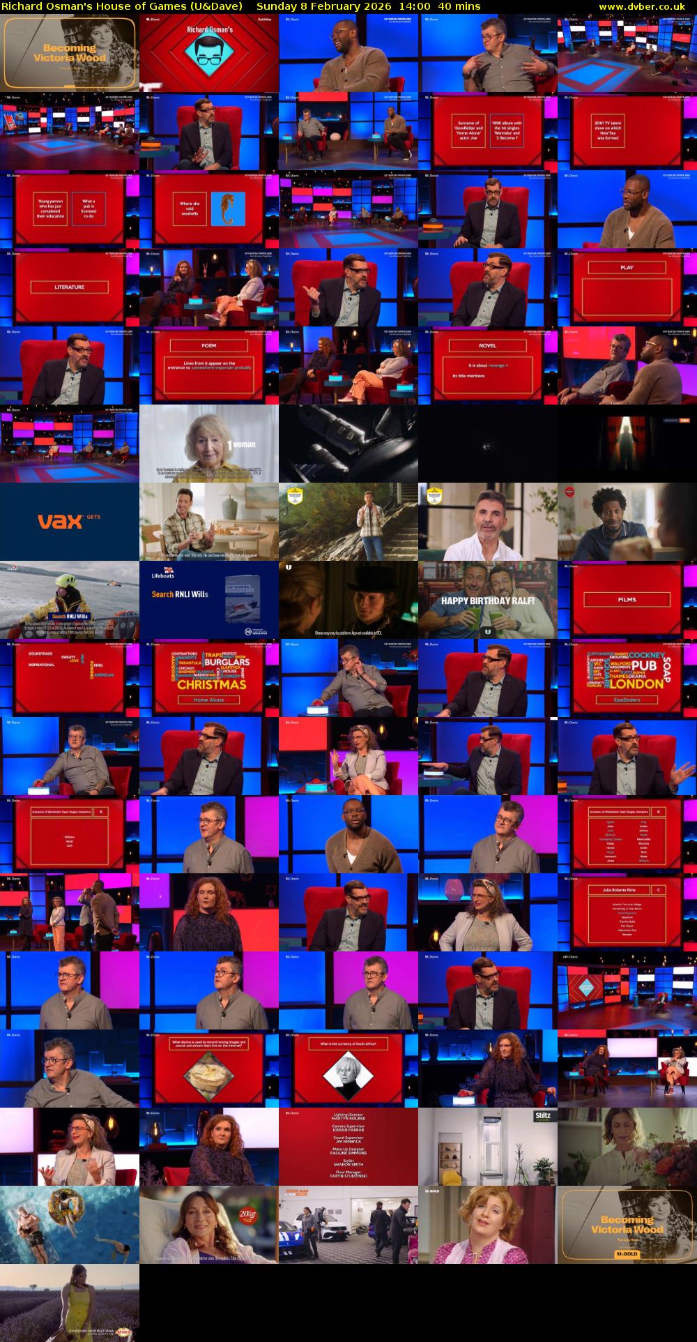 Richard Osman's House of Games (U&Dave) Sunday 8 February 2026 14:00 - 14:40