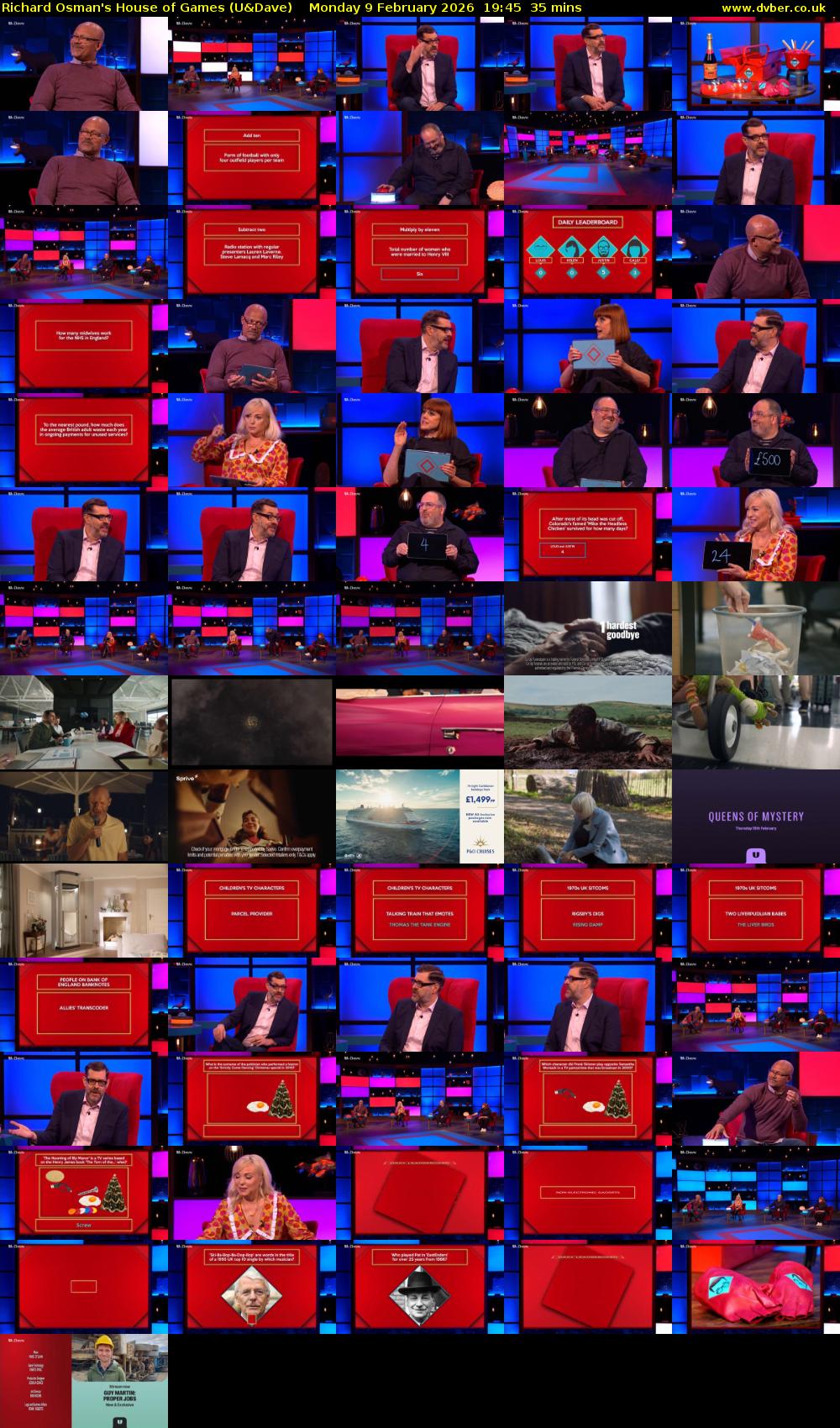 Richard Osman's House of Games (U&Dave) Monday 9 February 2026 19:45 - 20:20
