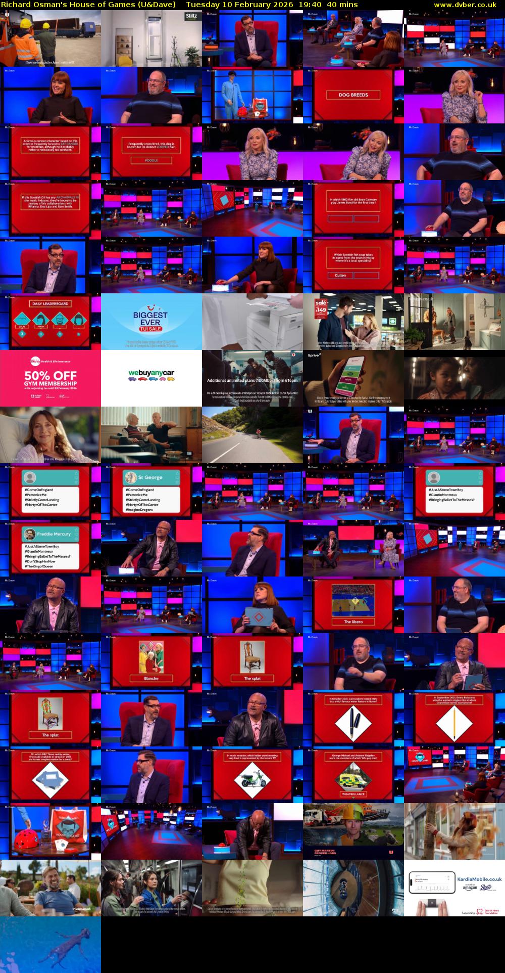 Richard Osman's House of Games (U&Dave) Tuesday 10 February 2026 19:40 - 20:20