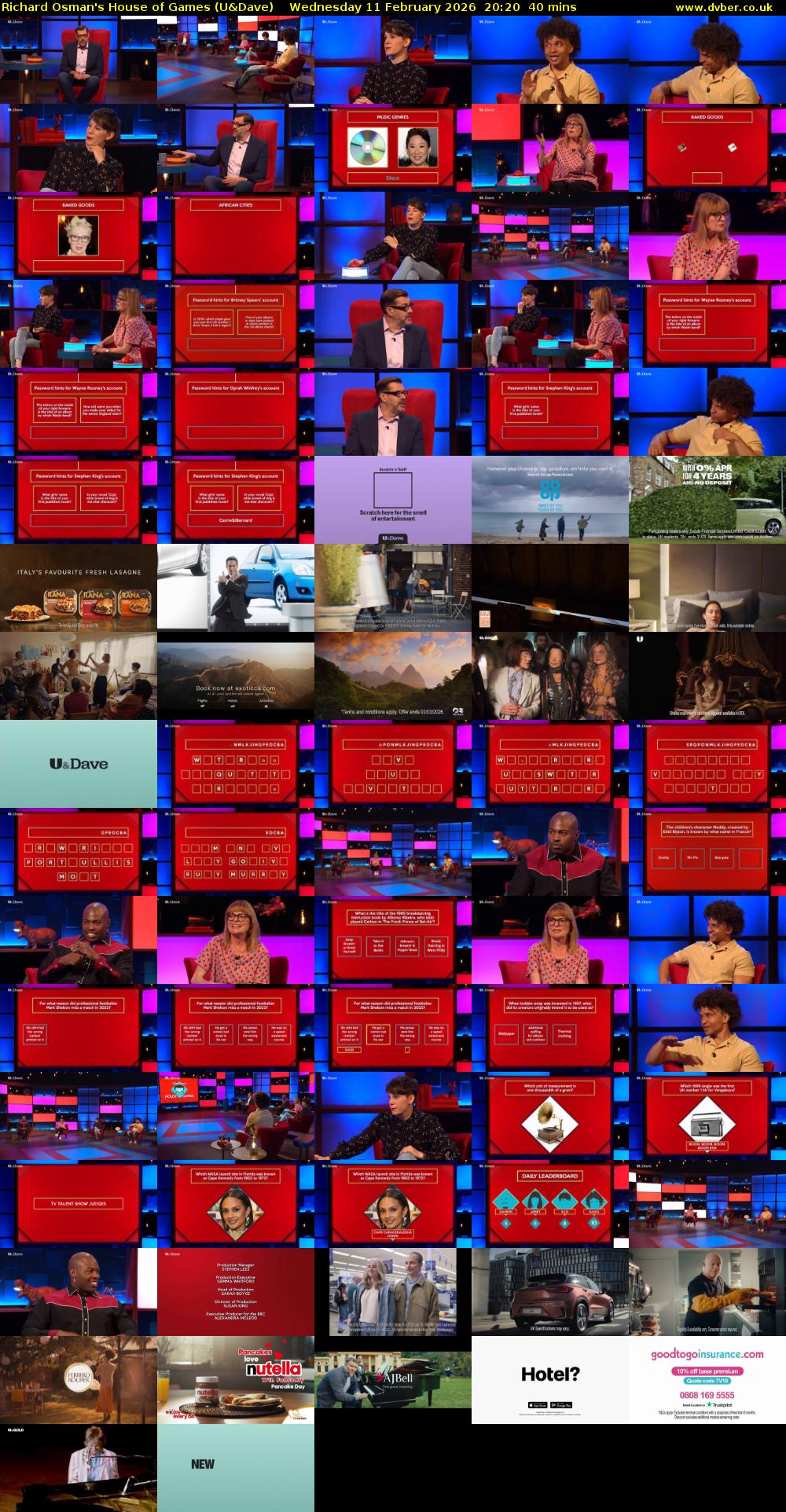 Richard Osman's House of Games (U&Dave) Wednesday 11 February 2026 20:20 - 21:00