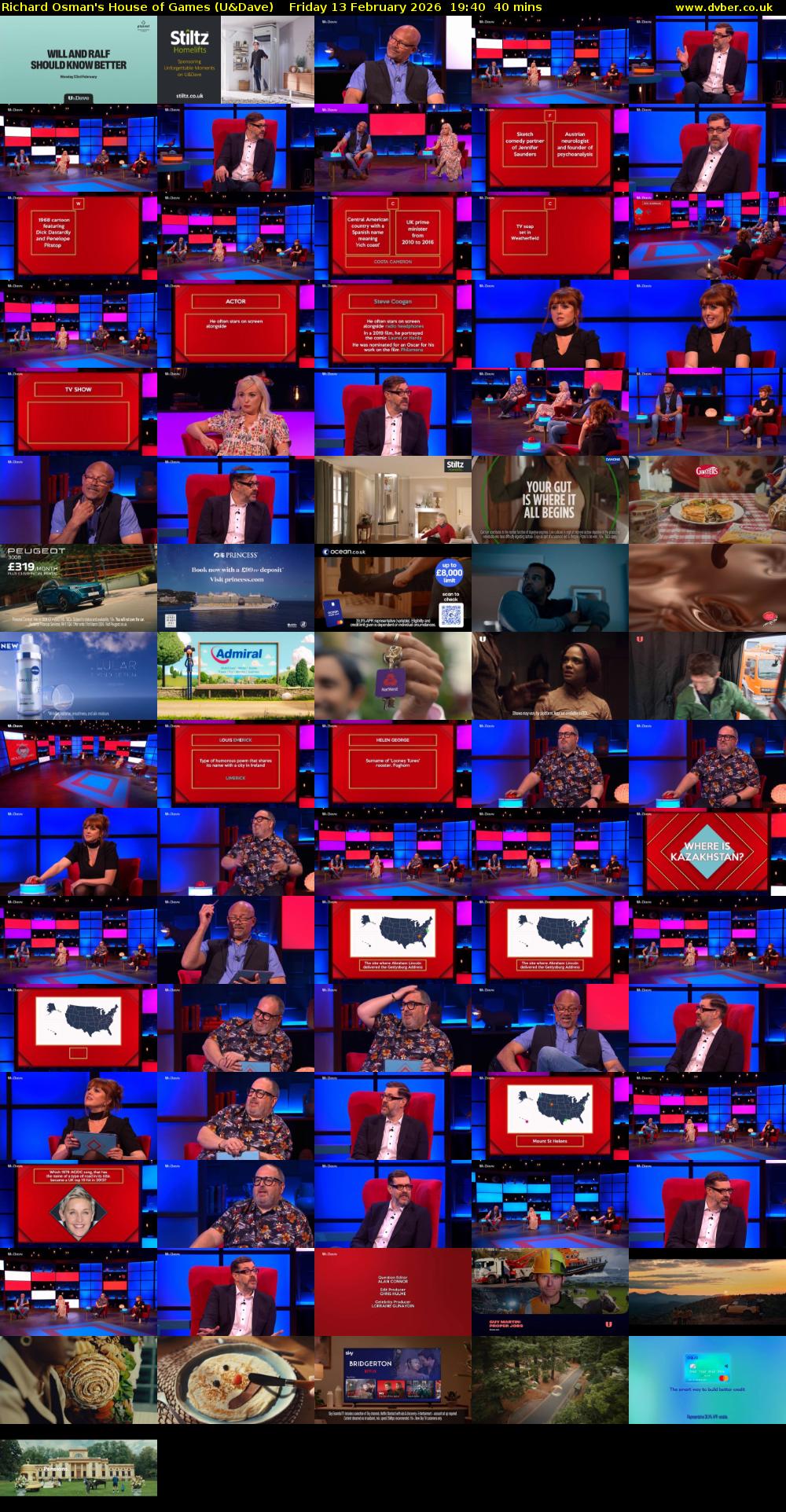 Richard Osman's House of Games (U&Dave) Friday 13 February 2026 19:40 - 20:20
