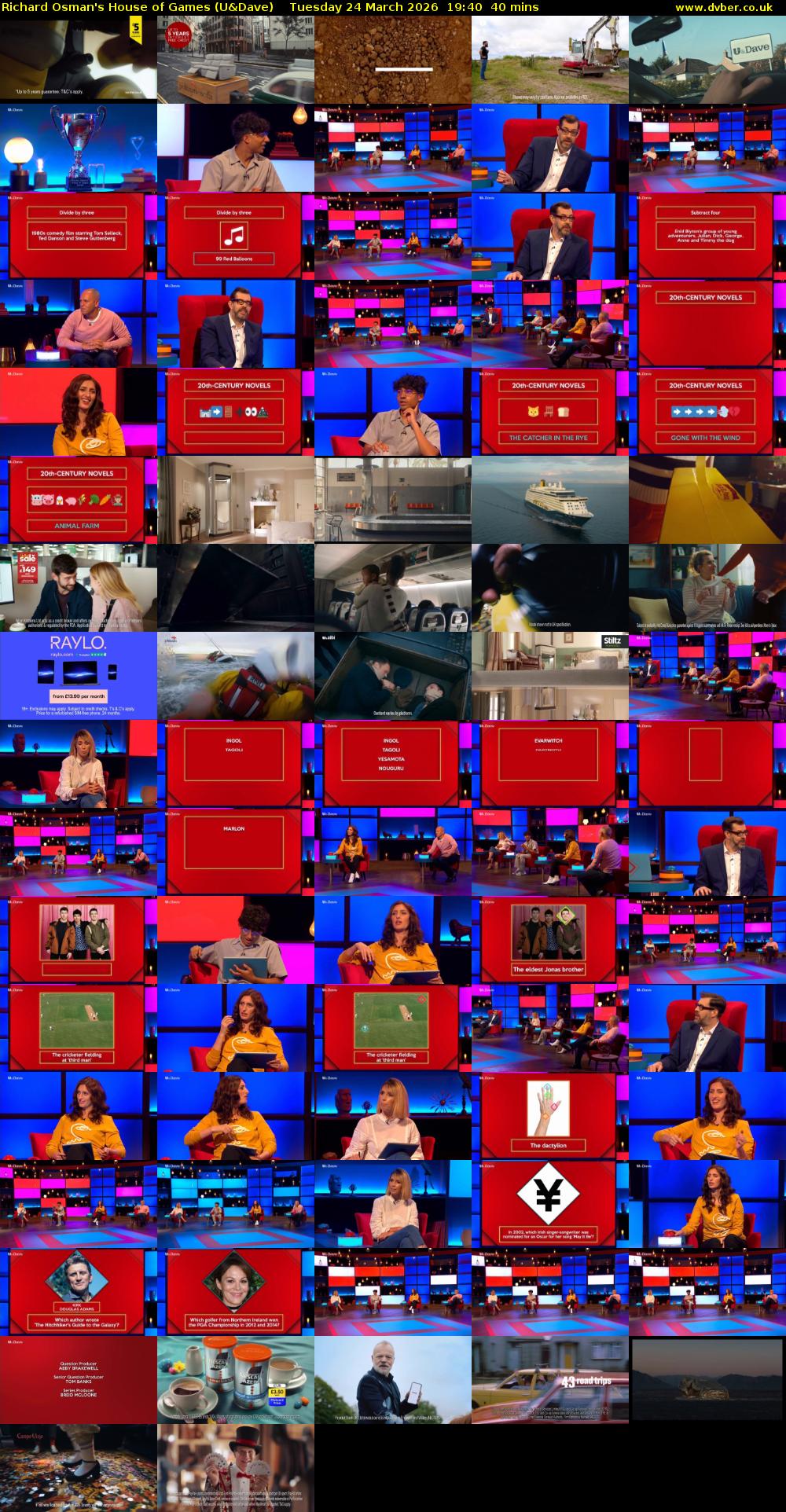 Richard Osman's House of Games (U&Dave) Tuesday 24 March 2026 19:40 - 20:20