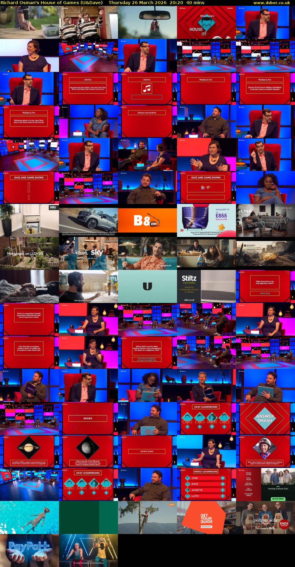 Richard Osman's House of Games (U&Dave) Thursday 26 March 2026 20:20 - 21:00