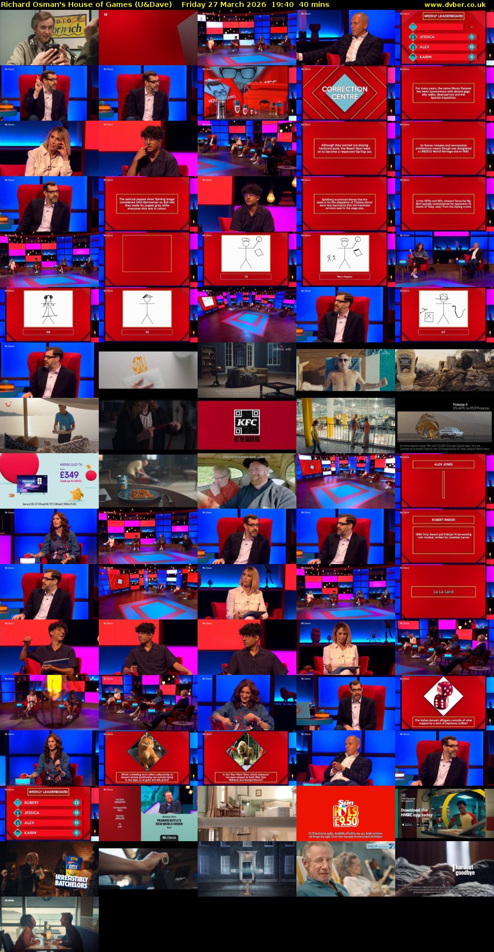 Richard Osman's House of Games (U&Dave) Friday 27 March 2026 19:40 - 20:20
